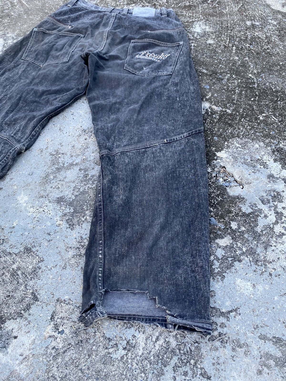 JNCO × Vintage Freaky Soul Manager Massive808 Y2K Baggy Thrashed Jeans Size US 32 / EU 48 - 5 Thumbnail