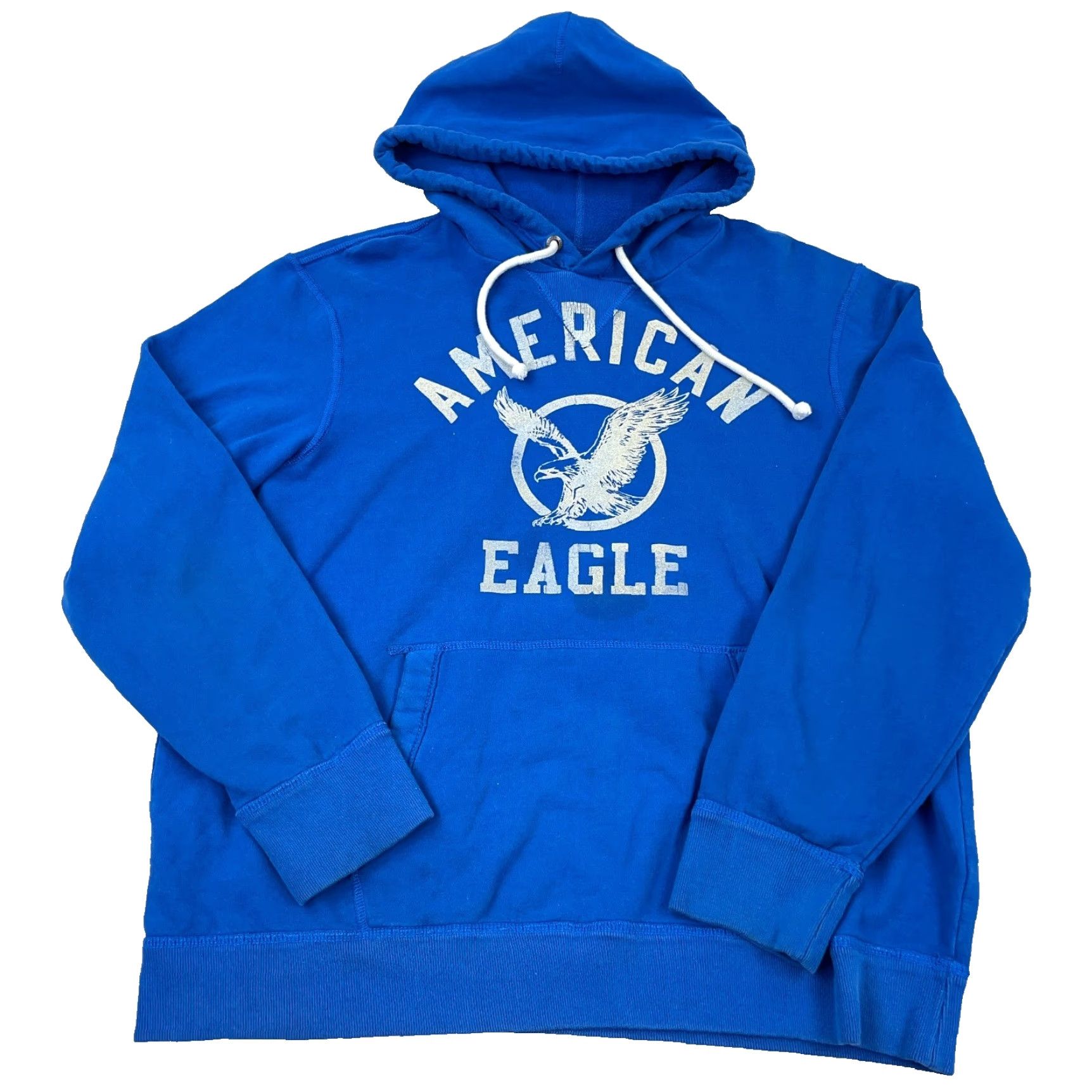 American Eagle Outfitters VINTAGE American Eagle Outfitters Hoodie Men XL Blue Sweatshirt 2000s Faded AE77 Bird Size US XL / EU 56 / 4 - 2 Thumbnail