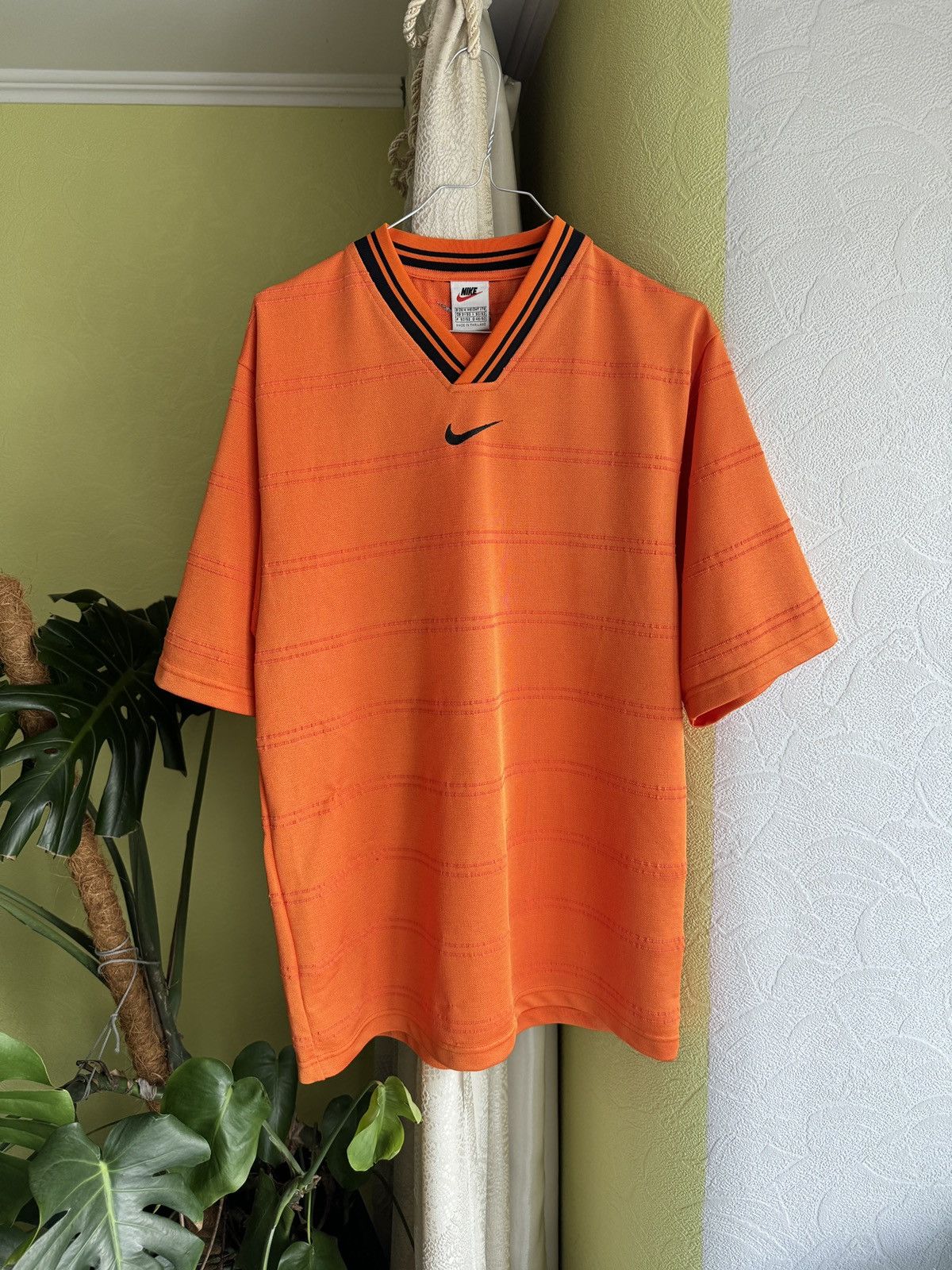 Nike Vintage 90s Nike Center Swoosh Striped Jersey T-Shirt Baggy Size US M / EU 48-50 / 2 - 1 Thumbnail