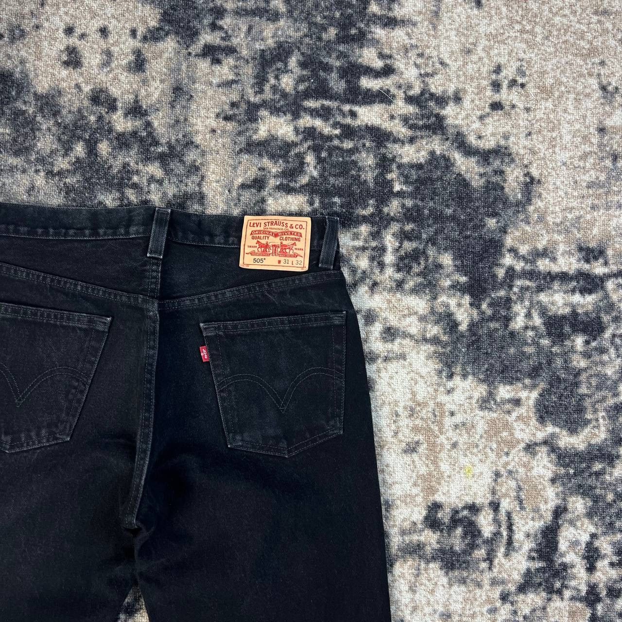 Levi's 505 Levis Vintage Y2K Regural Fit Black Denim Jeans Size US 31 - 3 Thumbnail