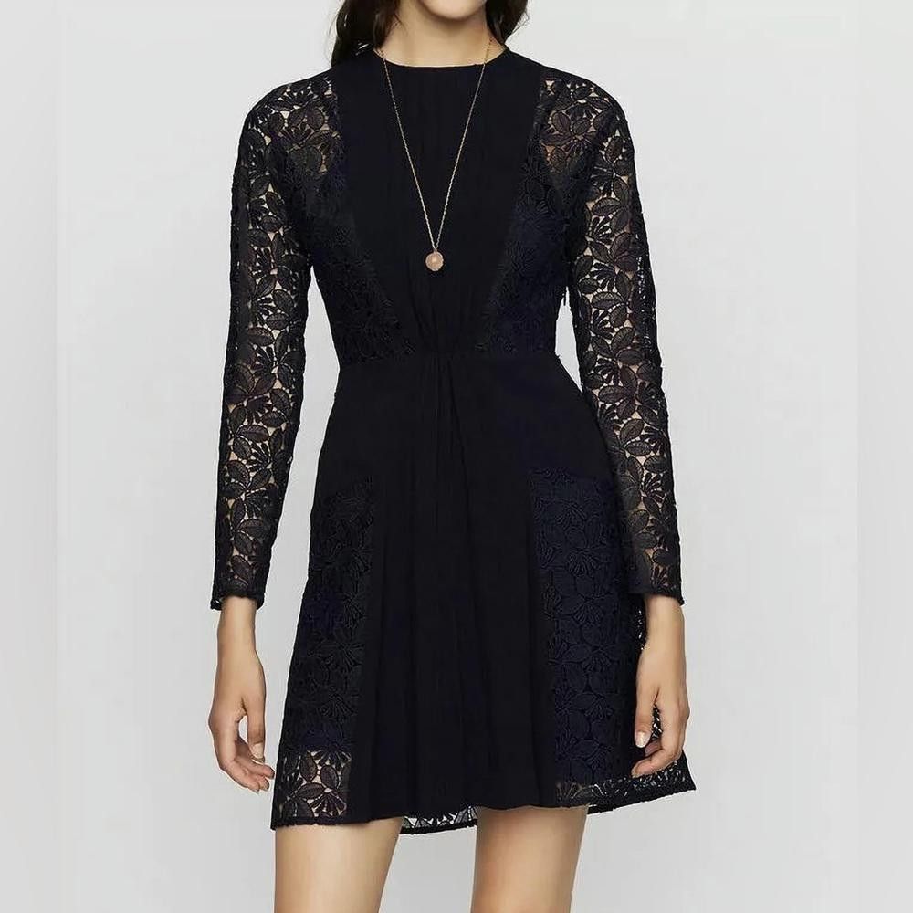 Other Maje Repine Marine Navy Blue Lace Crepe Dress size XL NEW Size XL / US 12-14 / IT 48-50 - 1 Thumbnail
