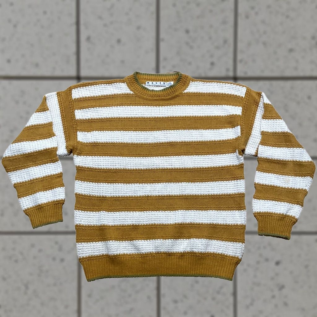 Vintage VINTAGE Basix Fenn Wright & Manson Sweater Men M Gold Cream Chunky Knit 1970s Size US M / EU 48-50 / 2 - 1 Thumbnail