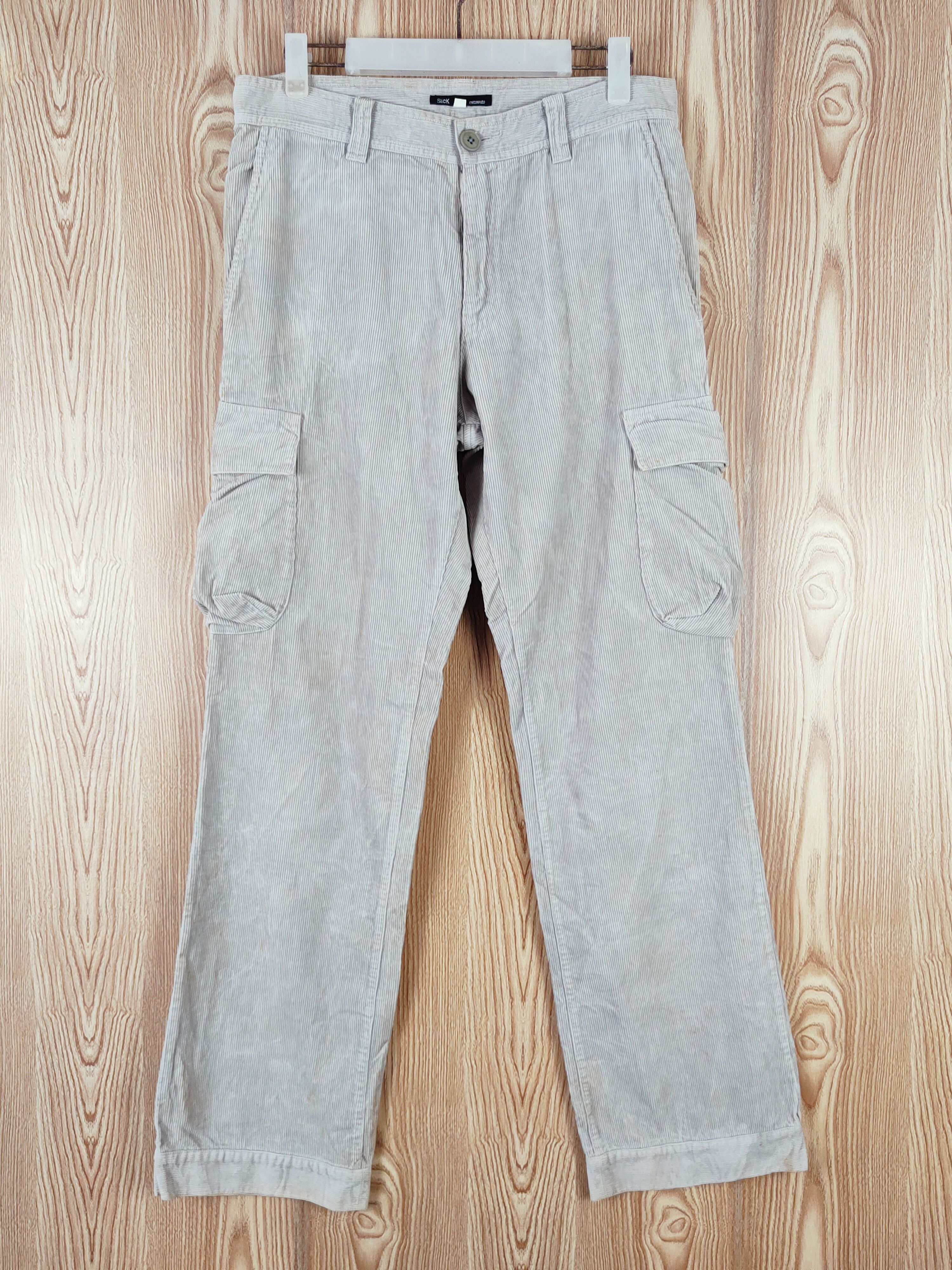 Slick Slick Gray Multipocket Corduroy Cargo Pants #W199 Size US 32 / EU 48 - 1 Thumbnail