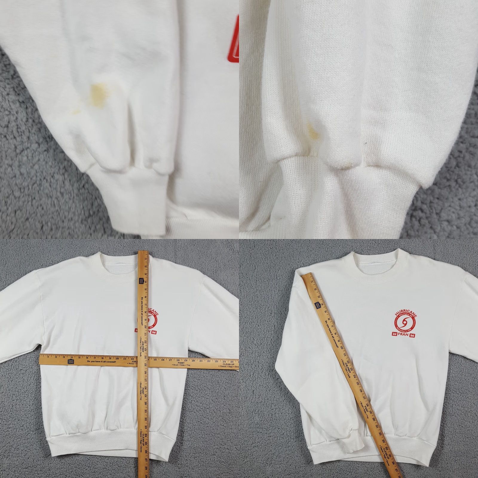 Hanes VINTAGE Hurricane Fran Emergency Team 90s Small Pullover Crewneck Sweatshirt Mens Sweatshirt Size US S / EU 44-46 / 1 - 8 Thumbnail