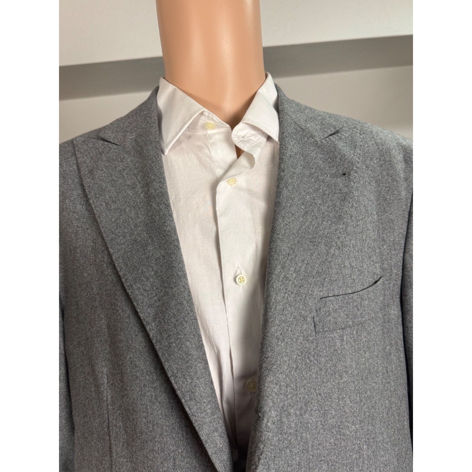 Brunello Cucinelli Brunello Cucinelli Peak Lapel Gray Cashmere Wool Blazer 42R Size 42R - 8 Thumbnail