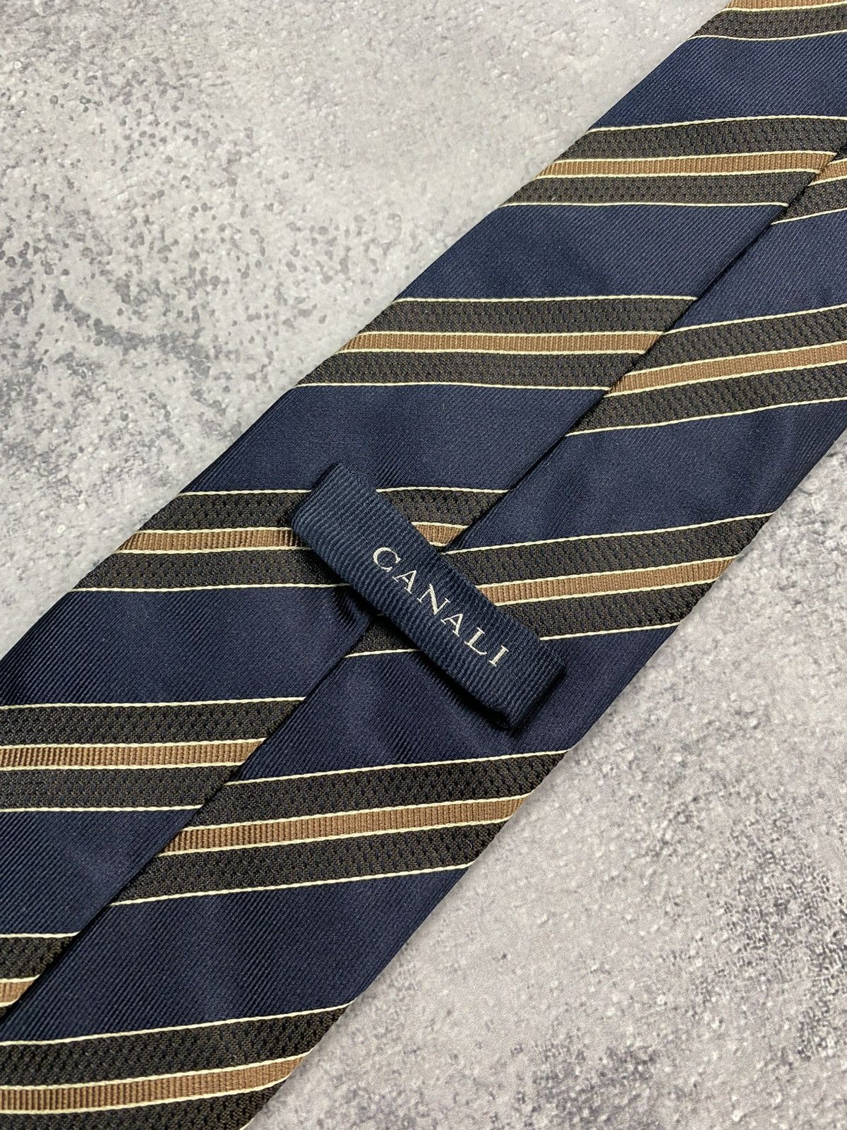 Canali Canali Tie 100% Silk Made In Italy Striped Ties Old Money Size ONE SIZE - 6 Thumbnail