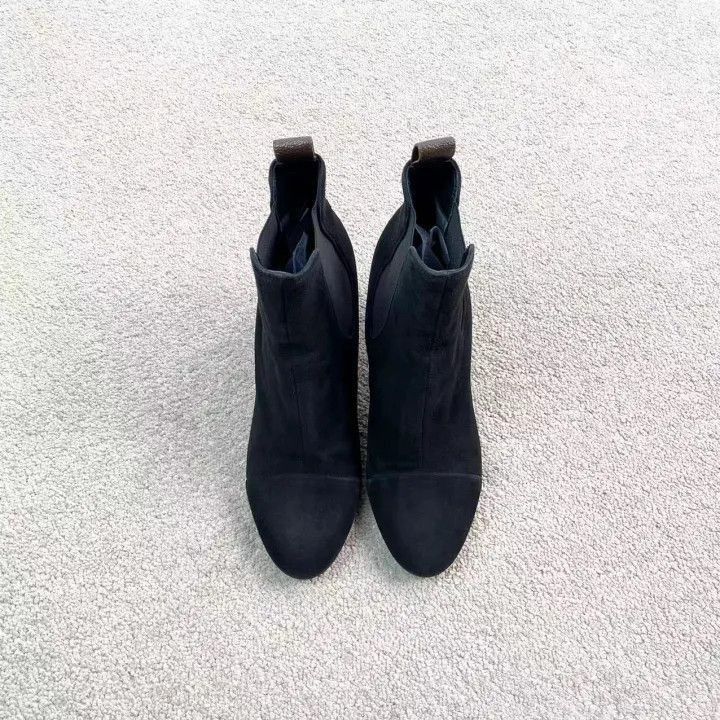 Louis Vuitton Louis Vuitton Black Suede High Heel Ankle Boots -2508 Size US 7 / IT 37 - 2 Thumbnail