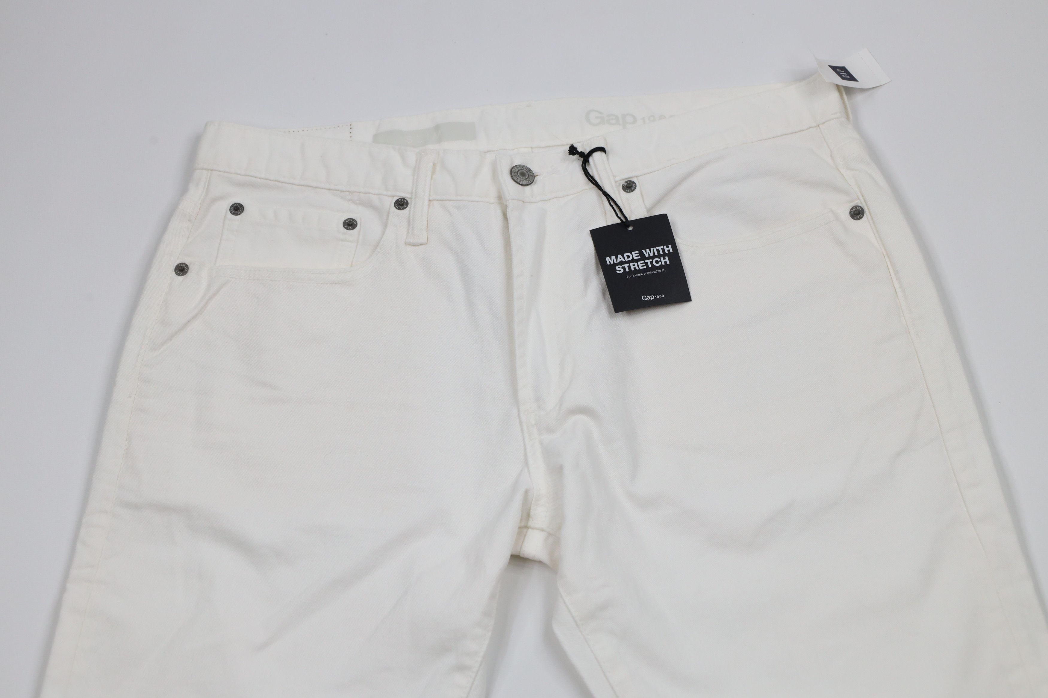 Gap × Vintage Deadstock Vintage Y2K Gap Fit Stretch Denim Jeans White Size US 33 - 2 Thumbnail