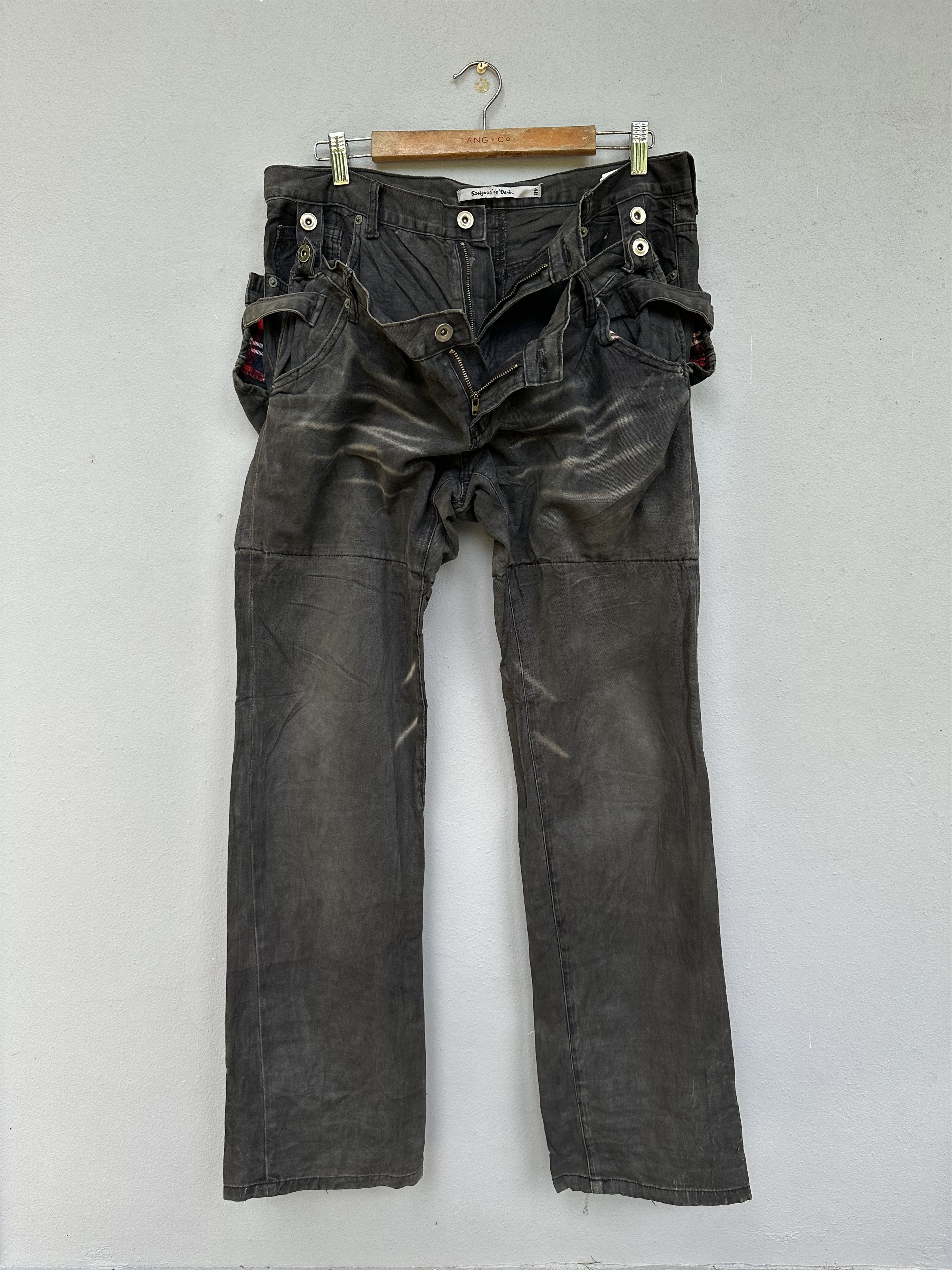 Japanese Brand Rare Savignac De Denim Double Waist Seditionaries Distressed Size US 32 / EU 48 - 1 Thumbnail