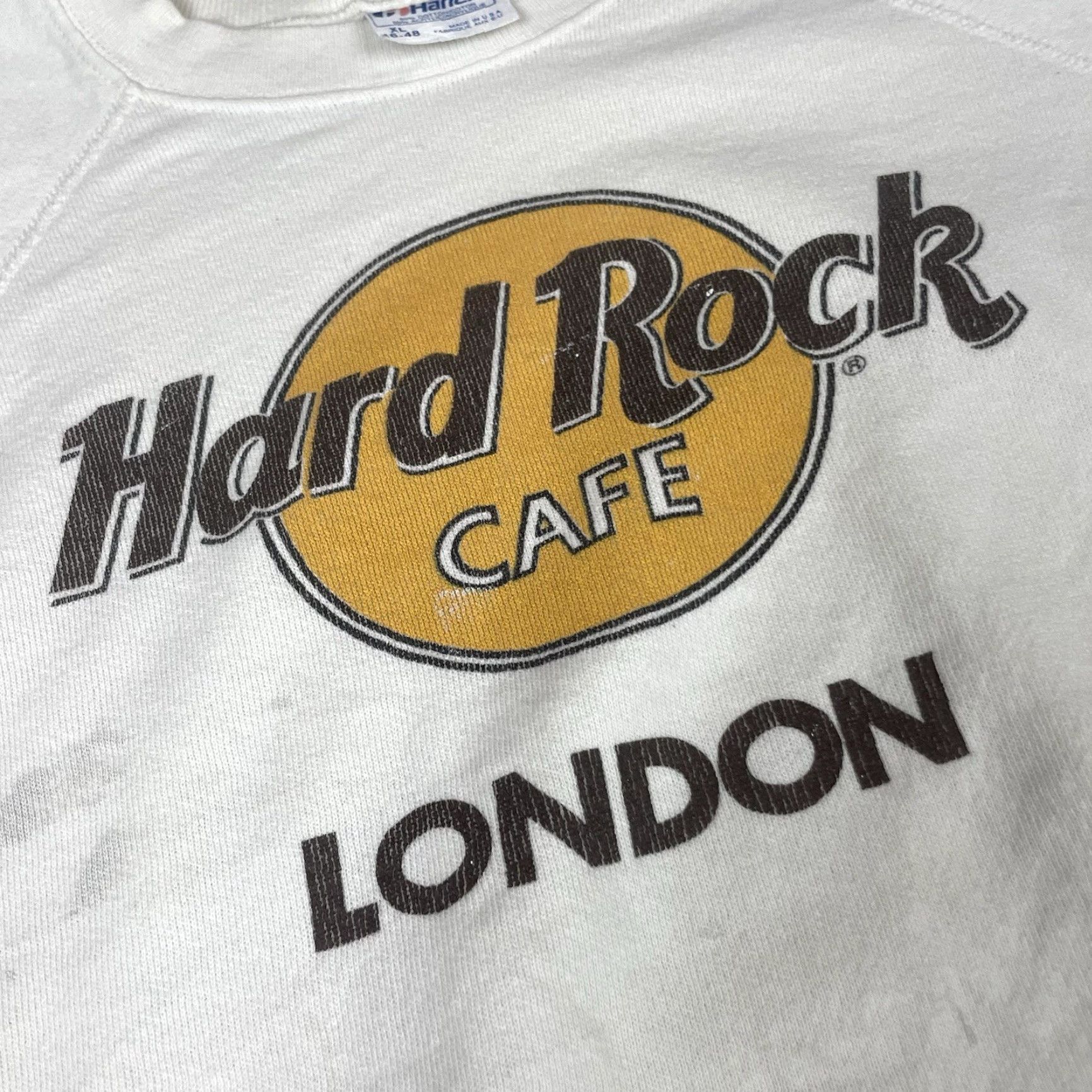 Hanes VINTAGE Hanes Hard Rock Cafe Sweatshirt Mens XL White Crewneck USA Made 80s Vtg Graphic Print Logo Sweatshirt Size US XL / EU 56 / 4 - 3 Thumbnail