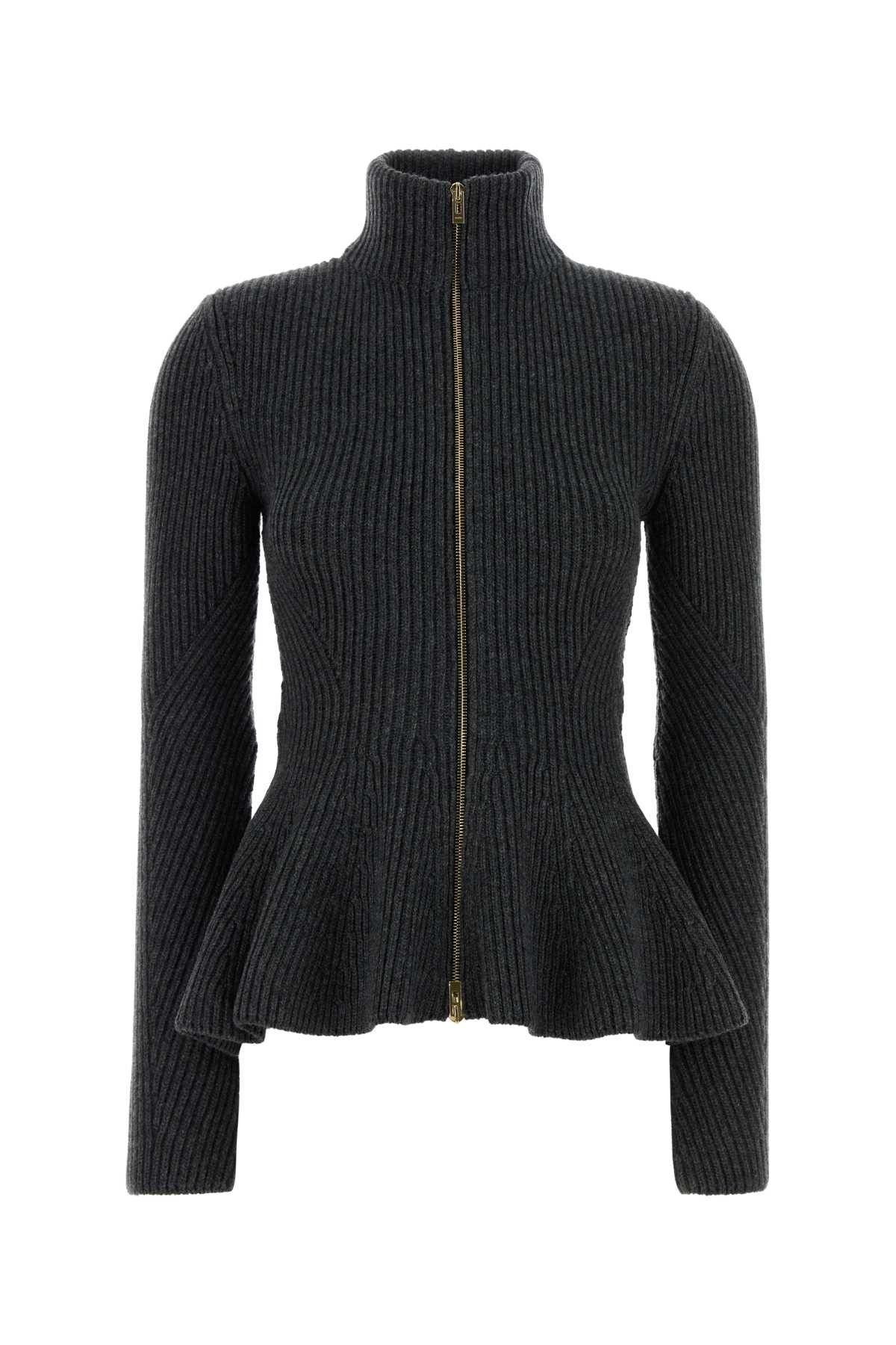 Alaia Dark Grey Wool Blend Cardigan Size S / US 4 / IT 40 - 1 Thumbnail
