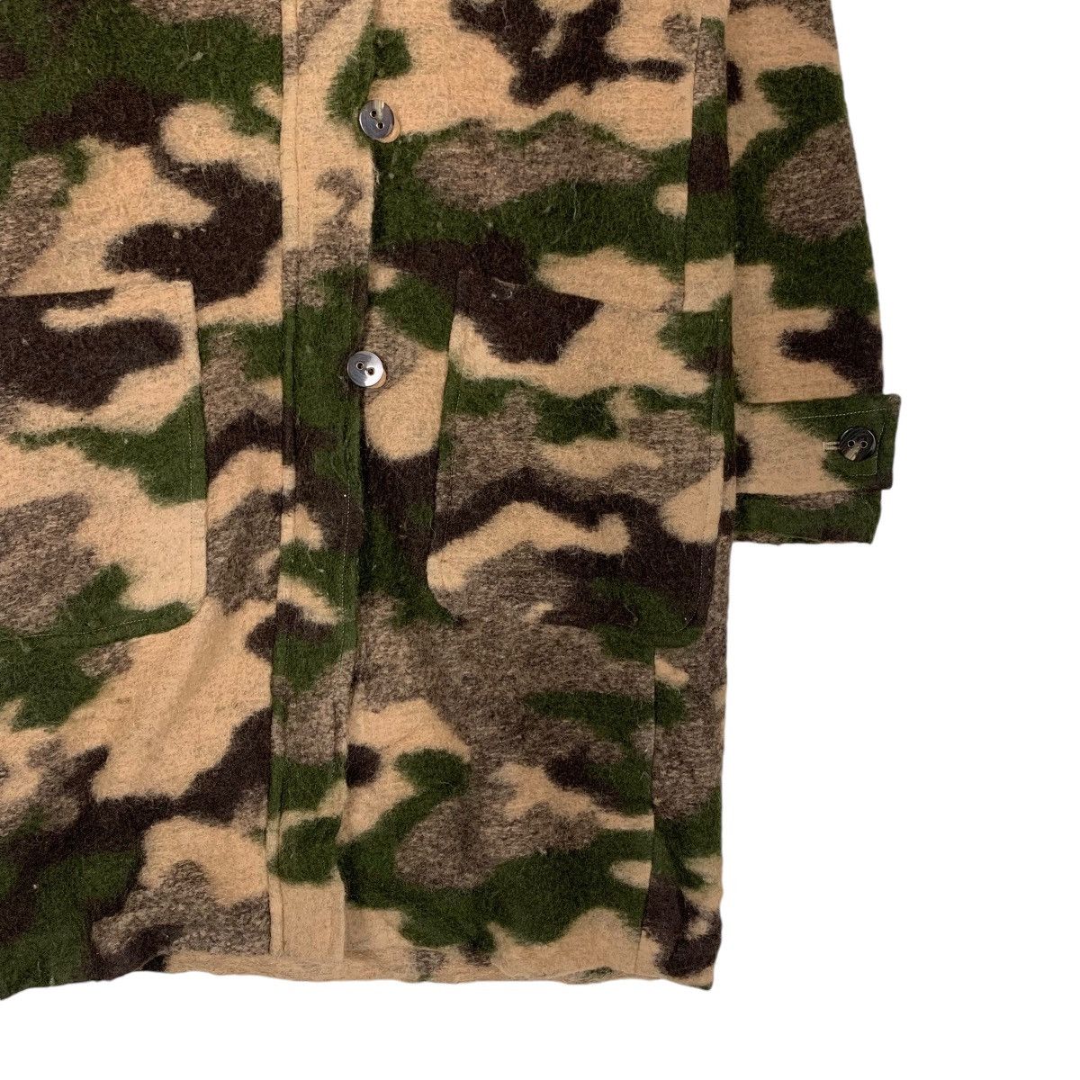 Japanese Brand FIROSA Wool Camo Long Coat Hooded Jacket #1354-C61 Size M / US 6-8 / IT 42-44 - 4 Thumbnail