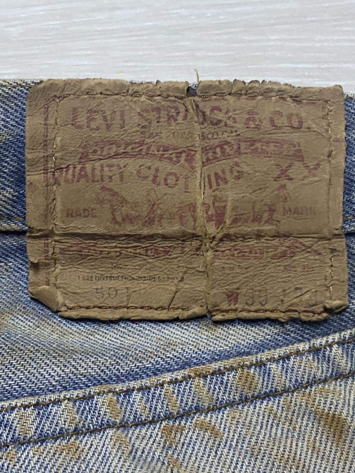 Levi's Levis 501 70s ButtonFly 6 Crazy Mud Wash Rusty Selvedge Size US 28 / EU 44 - 17 Thumbnail