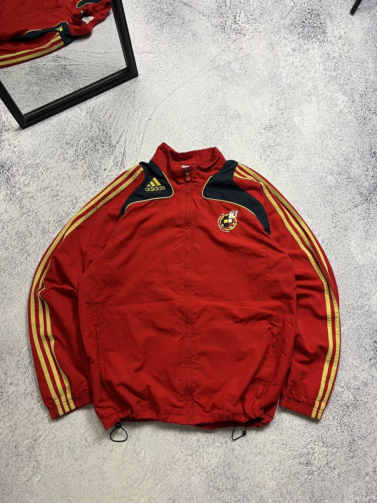 Adidas × Vintage Adidas 2000s Vintage RFEF Spain Football Nylon Track Jacket Size US L / EU 52-54 / 3 - 1 Thumbnail