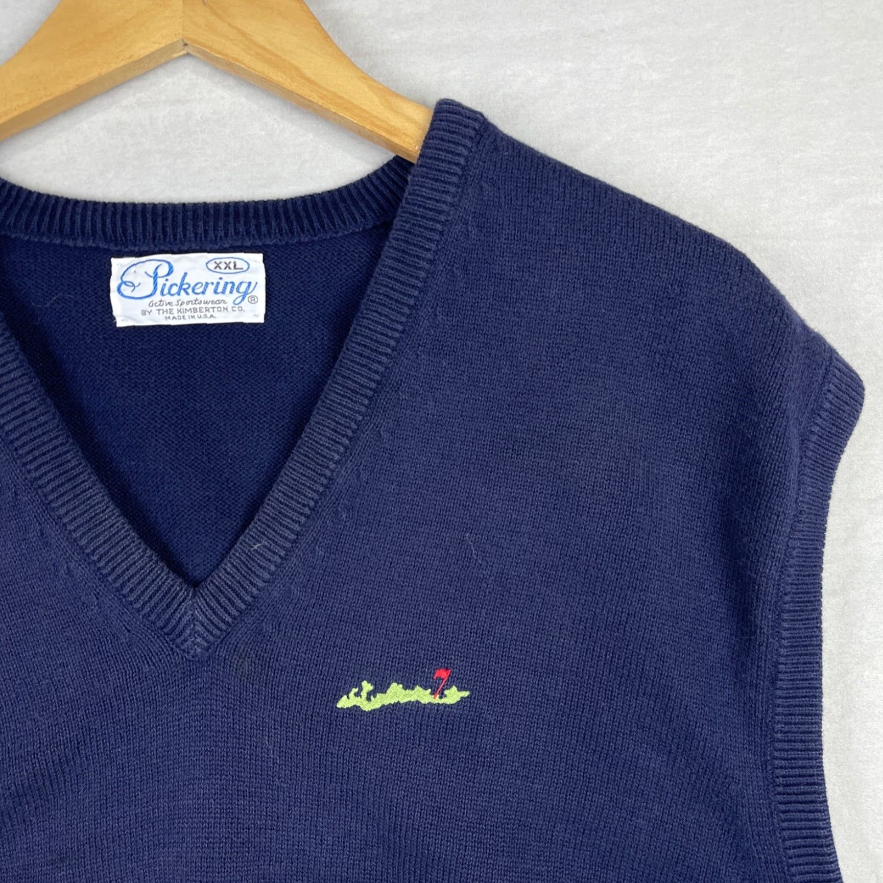 Vintage VINTAGE Pickering Navy Vest Sweater Mens 2XL Beac h Outdoor Golf Knit Embroidered Logo Size US XXL / EU 58 / 5 - 4 Thumbnail