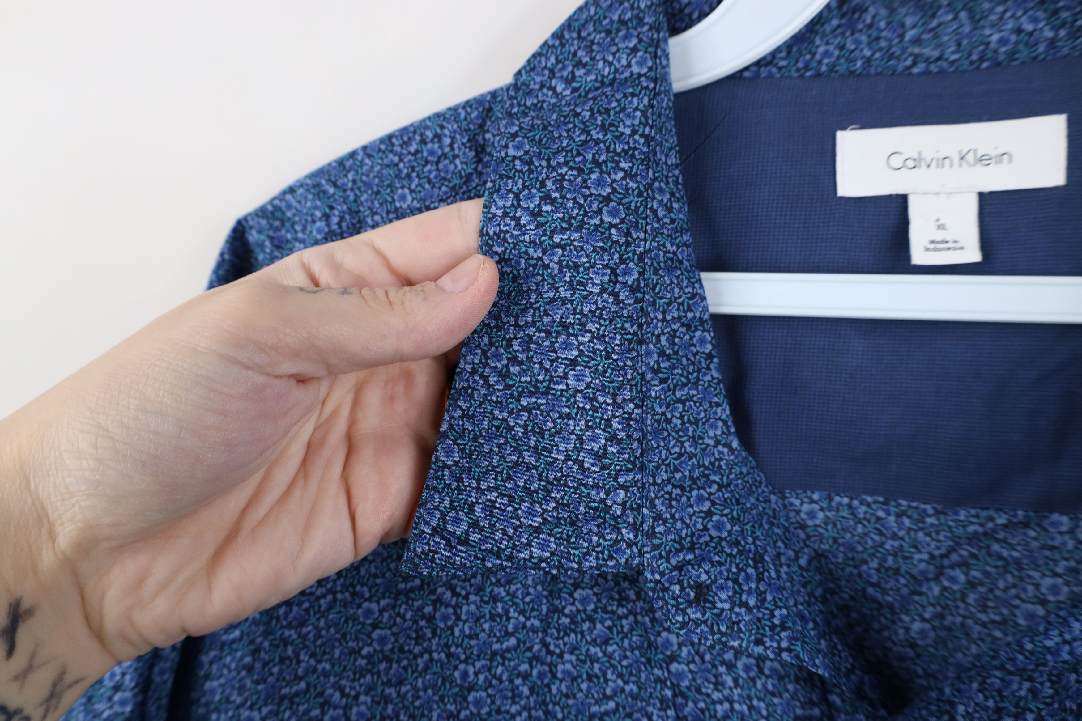 Calvin Klein Calvin Klein All Over Print Collared Button Shirt Cotton Size US XL / EU 56 / 4 - 7 Thumbnail
