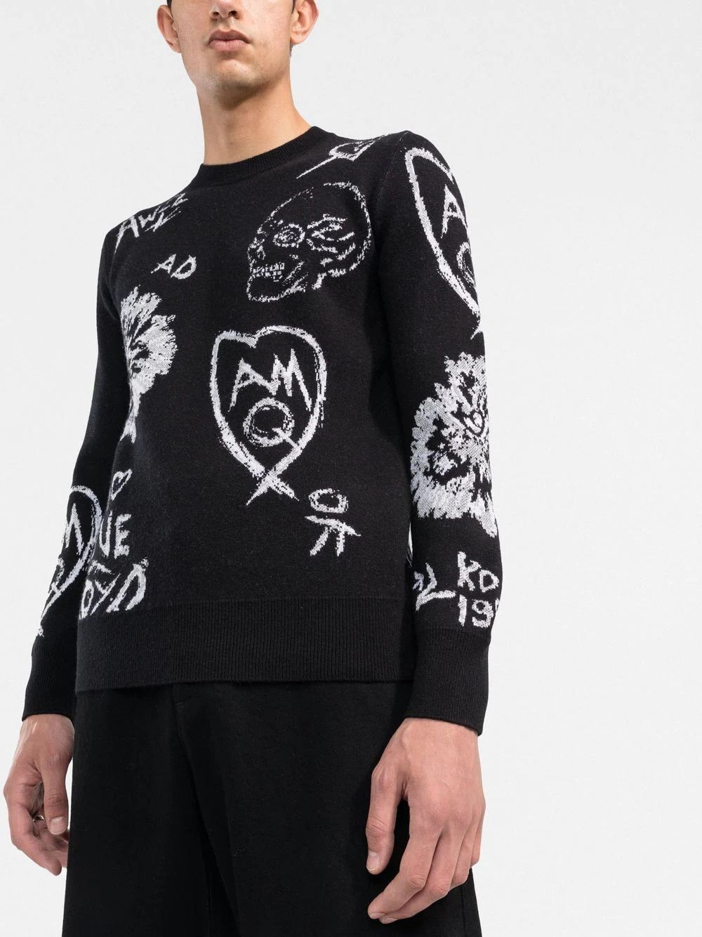 Alexander McQueen o1y1024 Sweater in Black Size US L / EU 52-54 / 3 - 3 Thumbnail