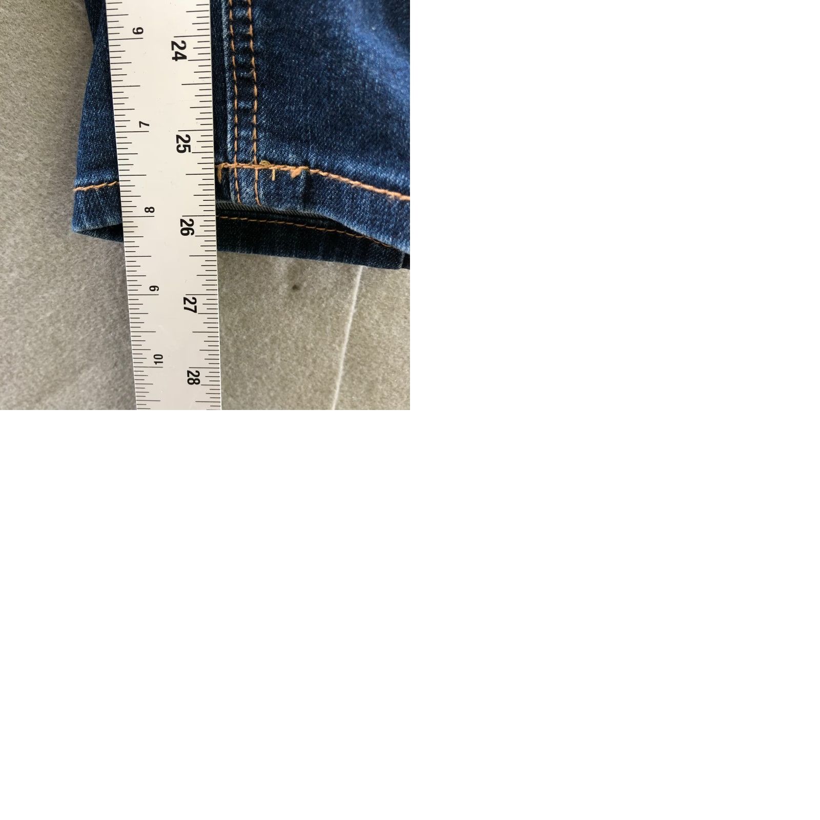 Vintage Eloquii High Rise Skinny Jean Womens Plus Size 24 Blue Distressed Classic Fit Jeans Size 42" / US 20 - 9 Thumbnail
