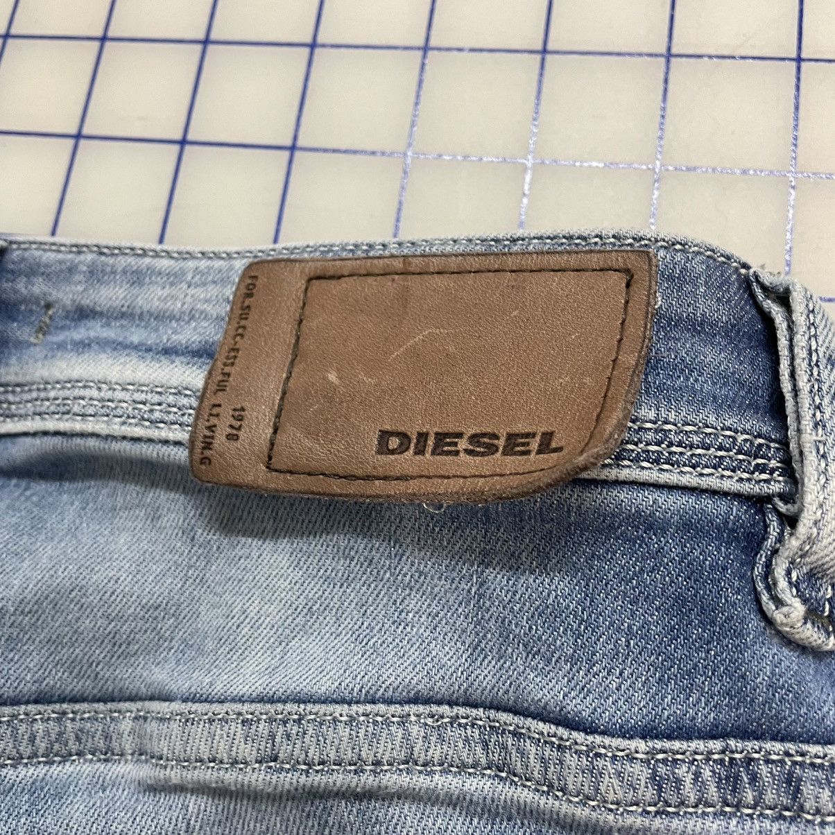 Diesel Diesel Sleenker Slim Skinny Jeans Light Wash Distressed Size US 29 - 7 Thumbnail