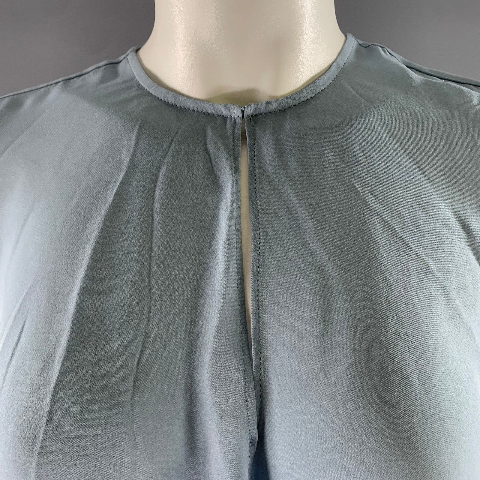 Rag & Bone RAG & BONE Size XS Blue Silk Faux Wrap Blouse Size XS / US 0-2 / IT 36-38 - 2 Thumbnail