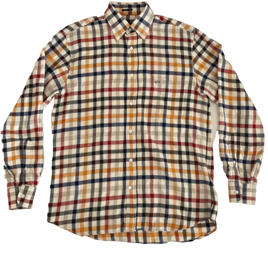 Paul & Shark Paul & Shark Men 40 M Button Flannel Multi Check ITALY Size US M / EU 48-50 / 2 - 1 Thumbnail