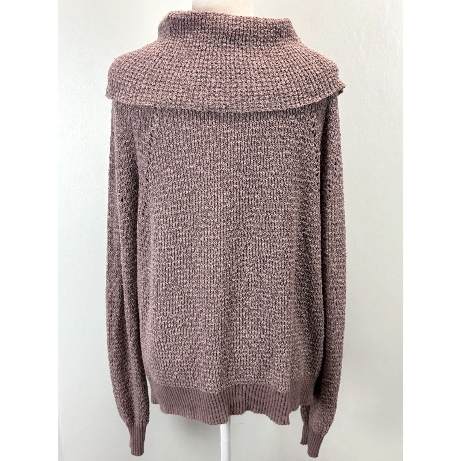 Free People Women's Free People Oversized Sweater Pink Mauve Knit Cowl Neck Pullover Small Size S / US 4 / IT 40 - 3 Thumbnail