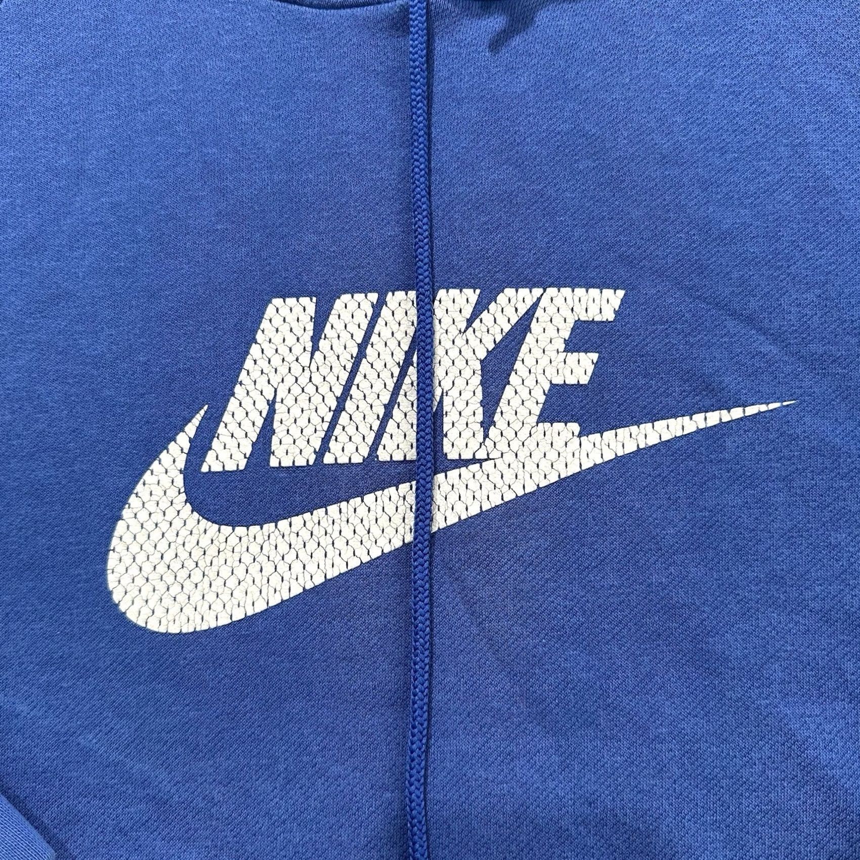 Nike VINTAGE Nike Sweatshirt Mens Large Blue Center Swoosh Hoodie Gray Tag Y2K READ Size US L / EU 52-54 / 3 - 3 Thumbnail
