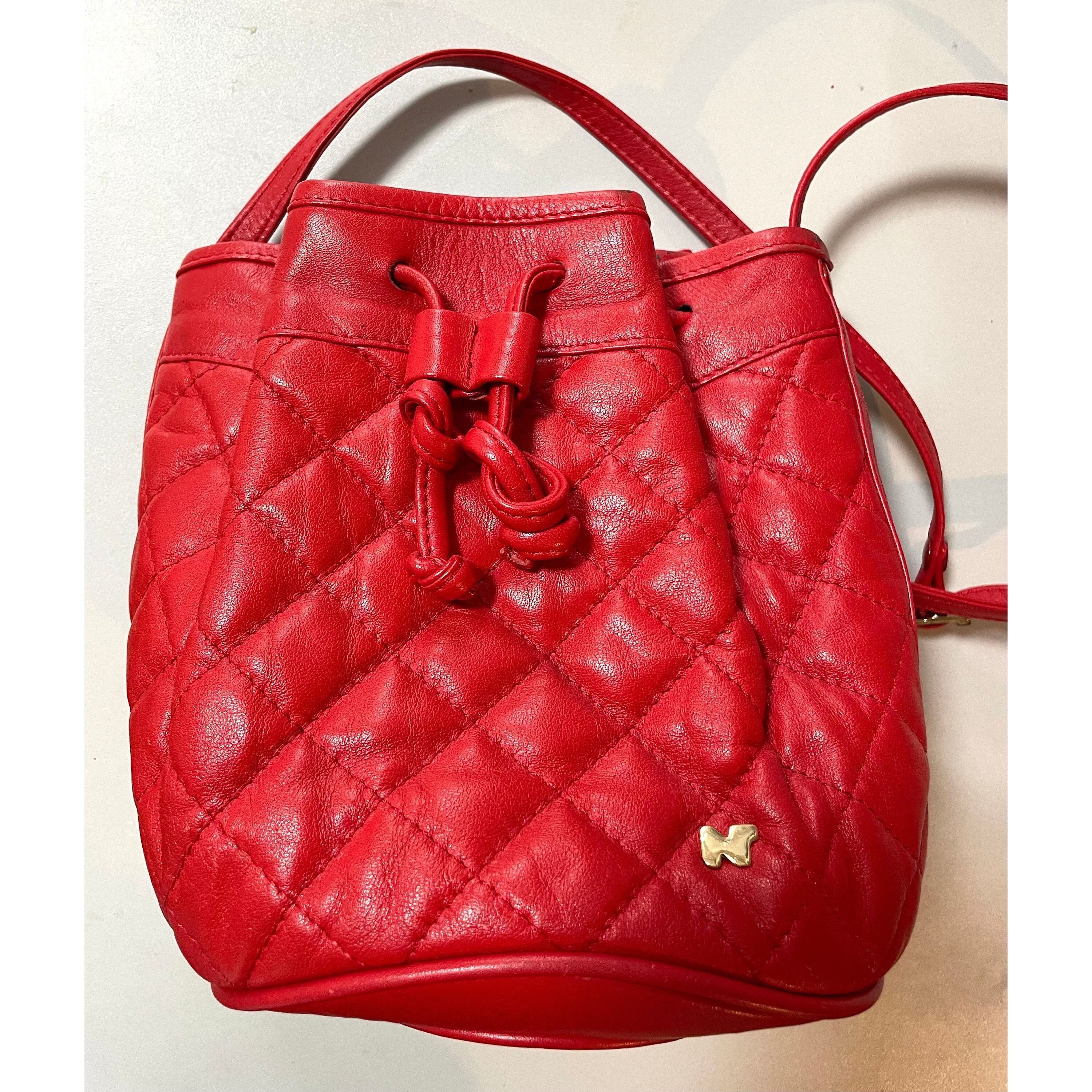Nina Ricci Vintage Nina Ricci red quilted leather mini hobo bucket bag Size ONE SIZE - 10 Thumbnail
