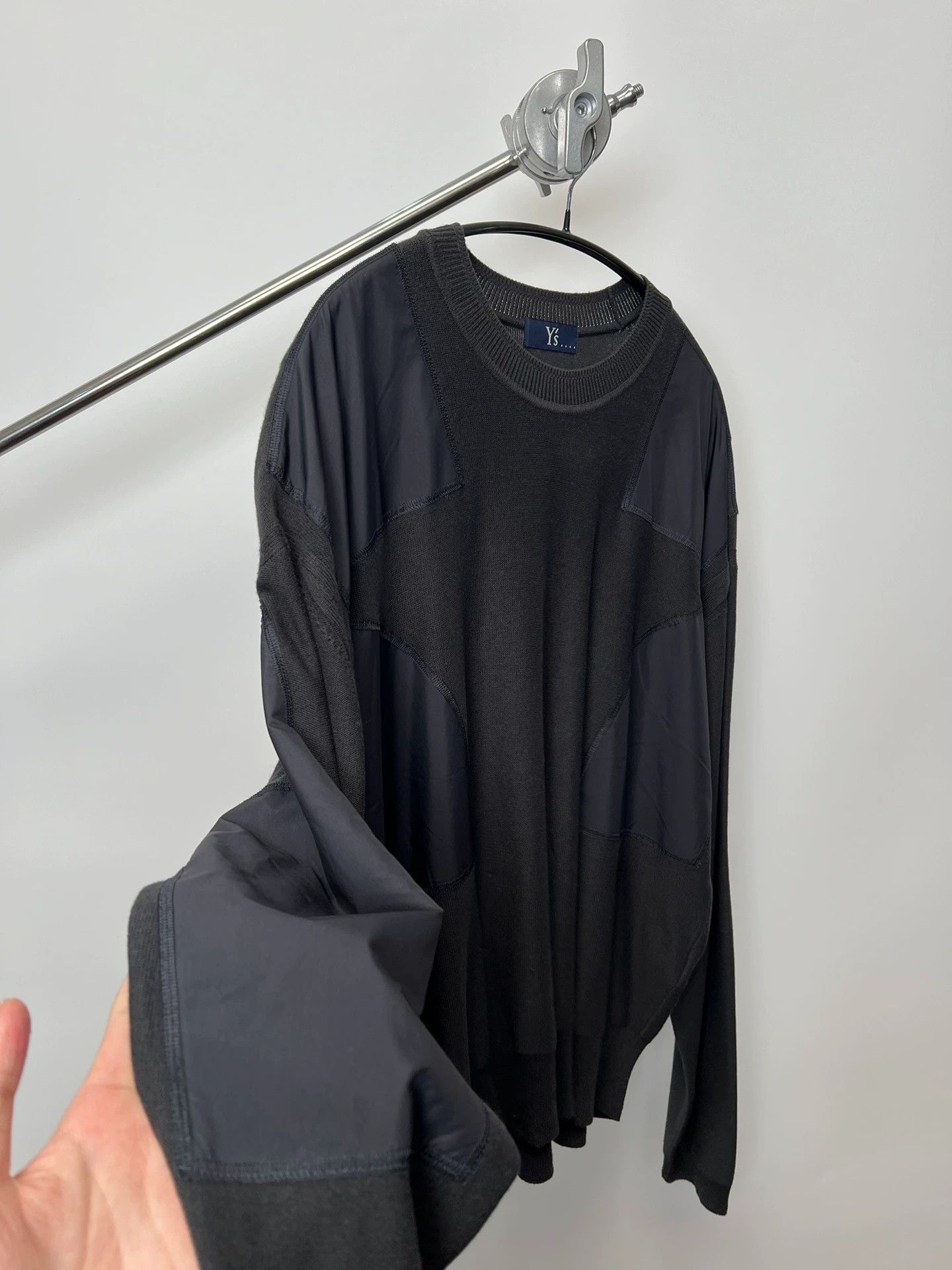 Yohji Yamamoto Yohji Yamamoto YS Nylon Panel Drape Knit Top Size US L / EU 52-54 / 3 - 4 Thumbnail