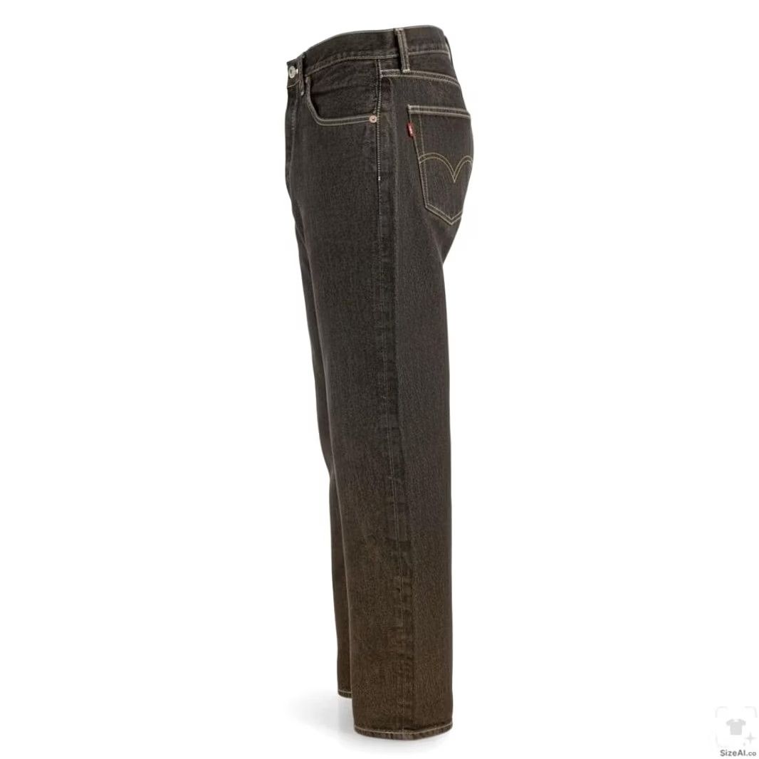 Levi's Levi's 501 Jeans Mens 33x32 Dark Wash Black Straight Button Fly Regular Fit Denim Size US 33 - 3 Thumbnail