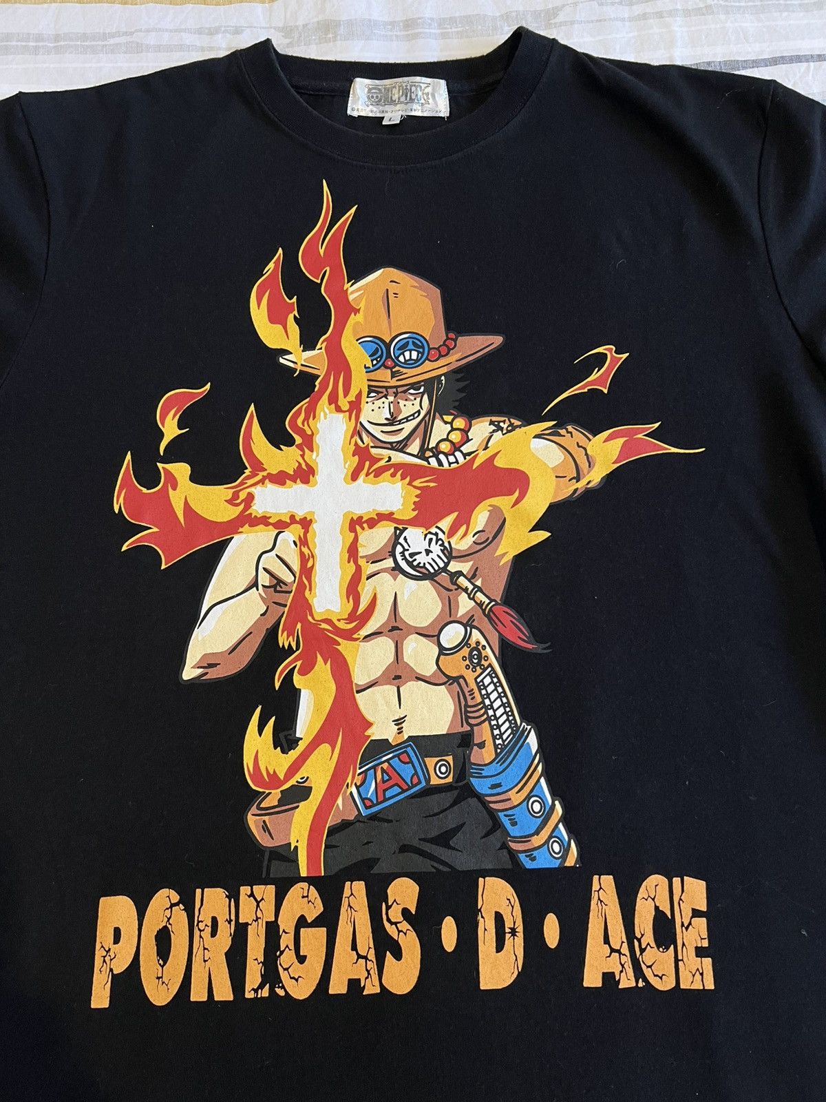 Anime One Piece “Fire Fist Ace” Solo Tee Size US L / EU 52-54 / 3 - 5 Thumbnail