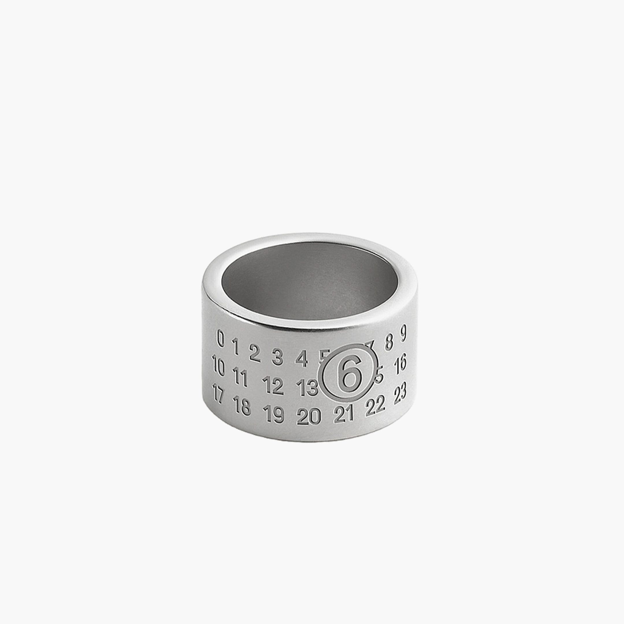 Maison Margiela Numeric Minimal Signature Ring Palladio Burattato Size ONE SIZE - 1 Thumbnail