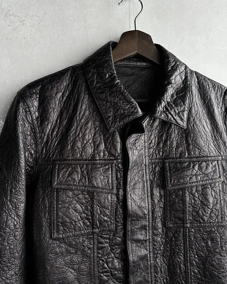 Sz 48 Balenciaga 10AW Winkled Leather Jacket