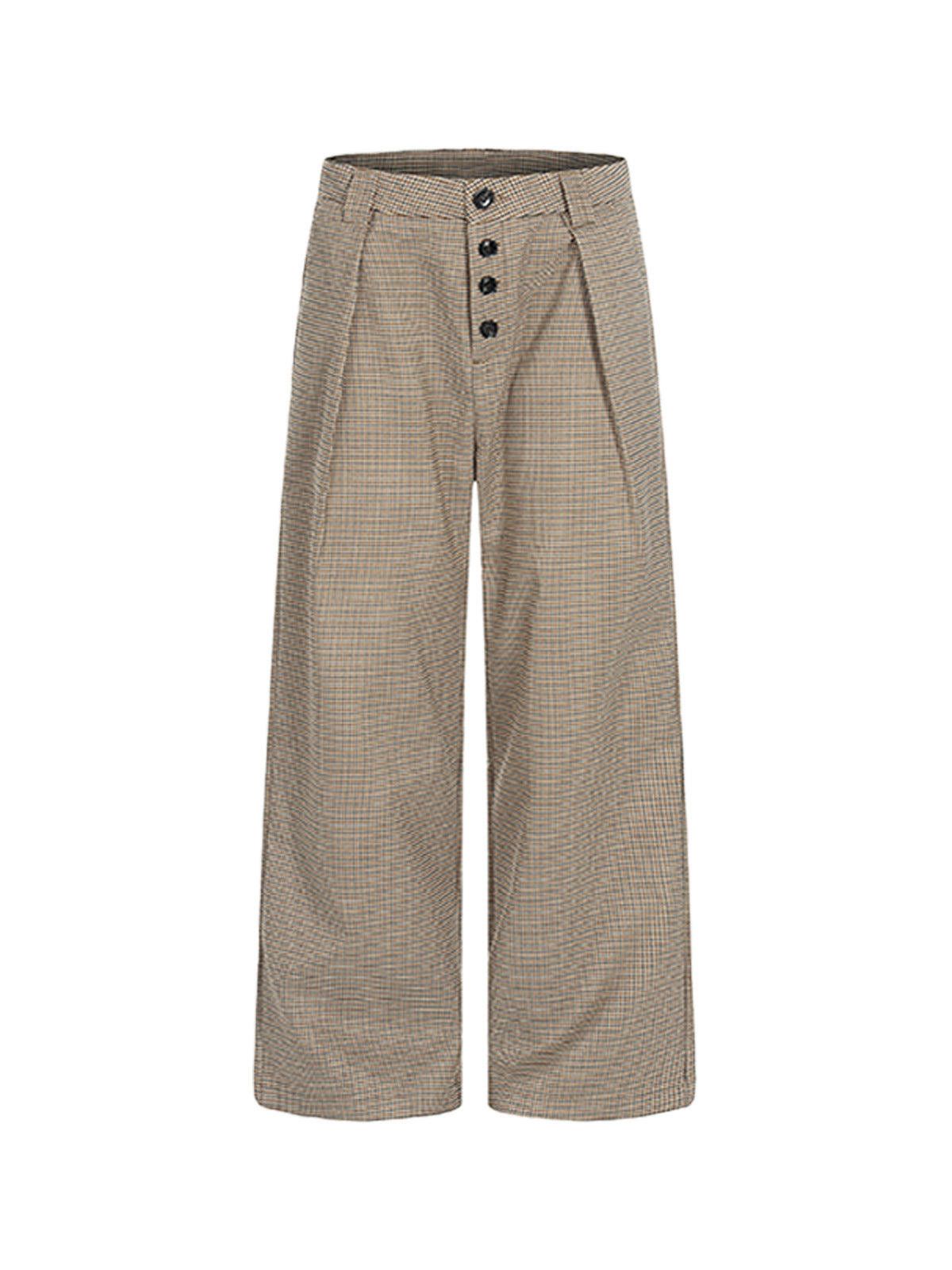 Other Houndstooth Pleated A-Line Wide-Leg Dress Pants | Old Money Size US 33 - 3 Thumbnail
