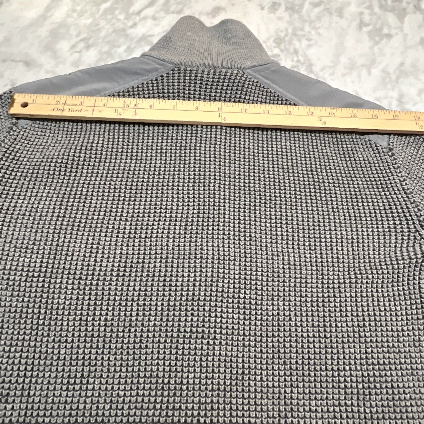 Calvin Klein VINTAGE Calvin Klein Sweater Men L Ribbed Knit Cotton Mock Neck Full Zip Jacket Gray Size US L / EU 52-54 / 3 - 6 Thumbnail