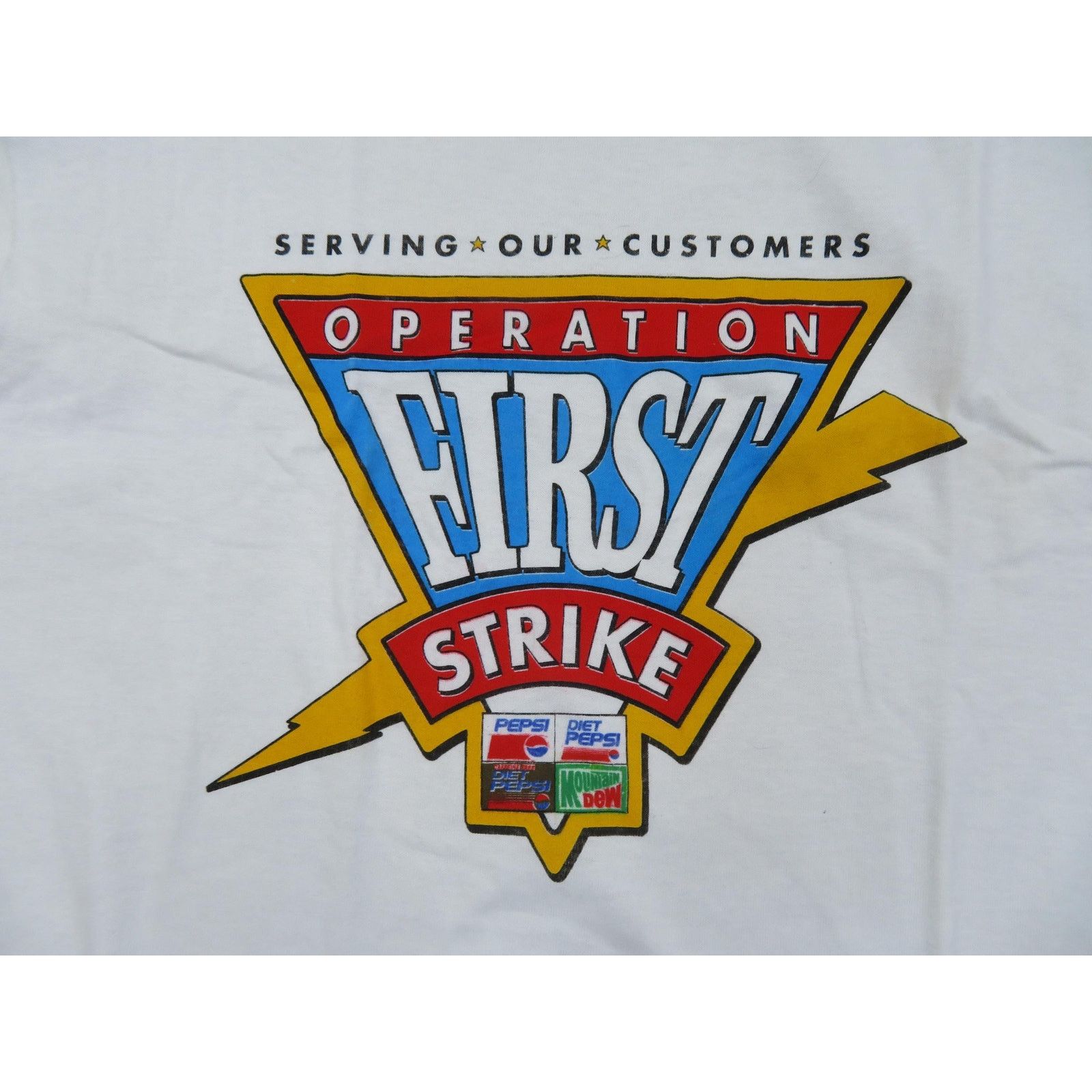 Fruit Of The Loom Pepsi Operation First Strike T-Shirt White Sz XL 1990s Size US XL / EU 56 / 4 - 2 Thumbnail