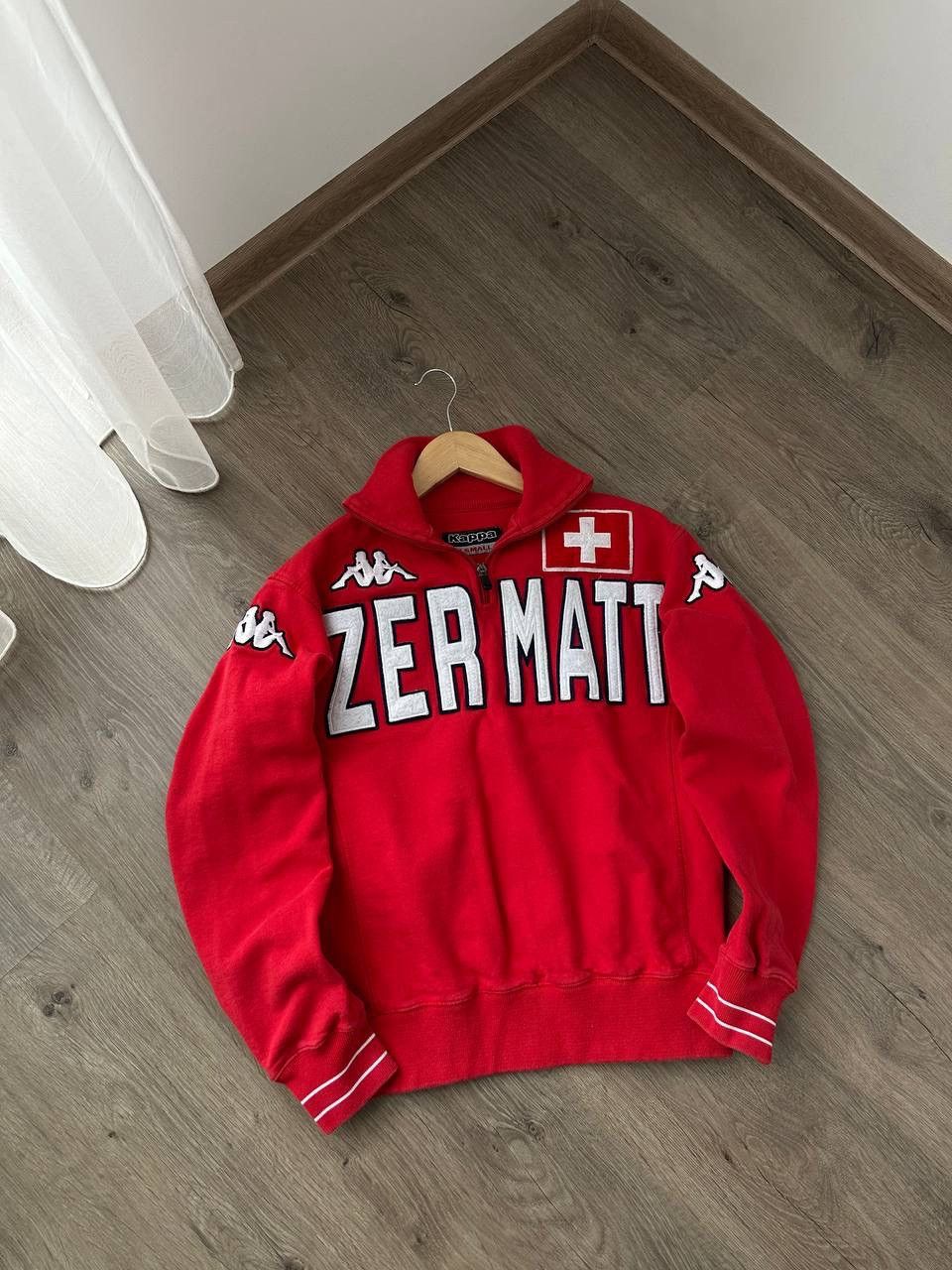 Japanese Brand × Kappa × Vintage Vintage Zermatt Red Swiss Kappa Zip Hoodie Size US S / EU 44-46 / 1 - 13 Thumbnail