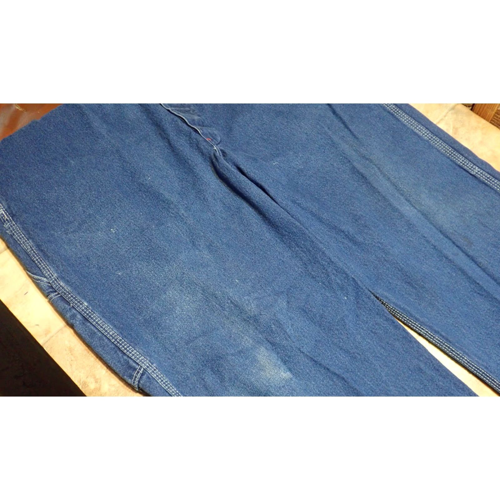 Dickies Dickies Blue Denim Bib Overalls 44X33 90s Cowboy USA Dickies Button Fly 5-Pocket Design Relaxed Mens Size US 44 / EU 60 - 7 Thumbnail