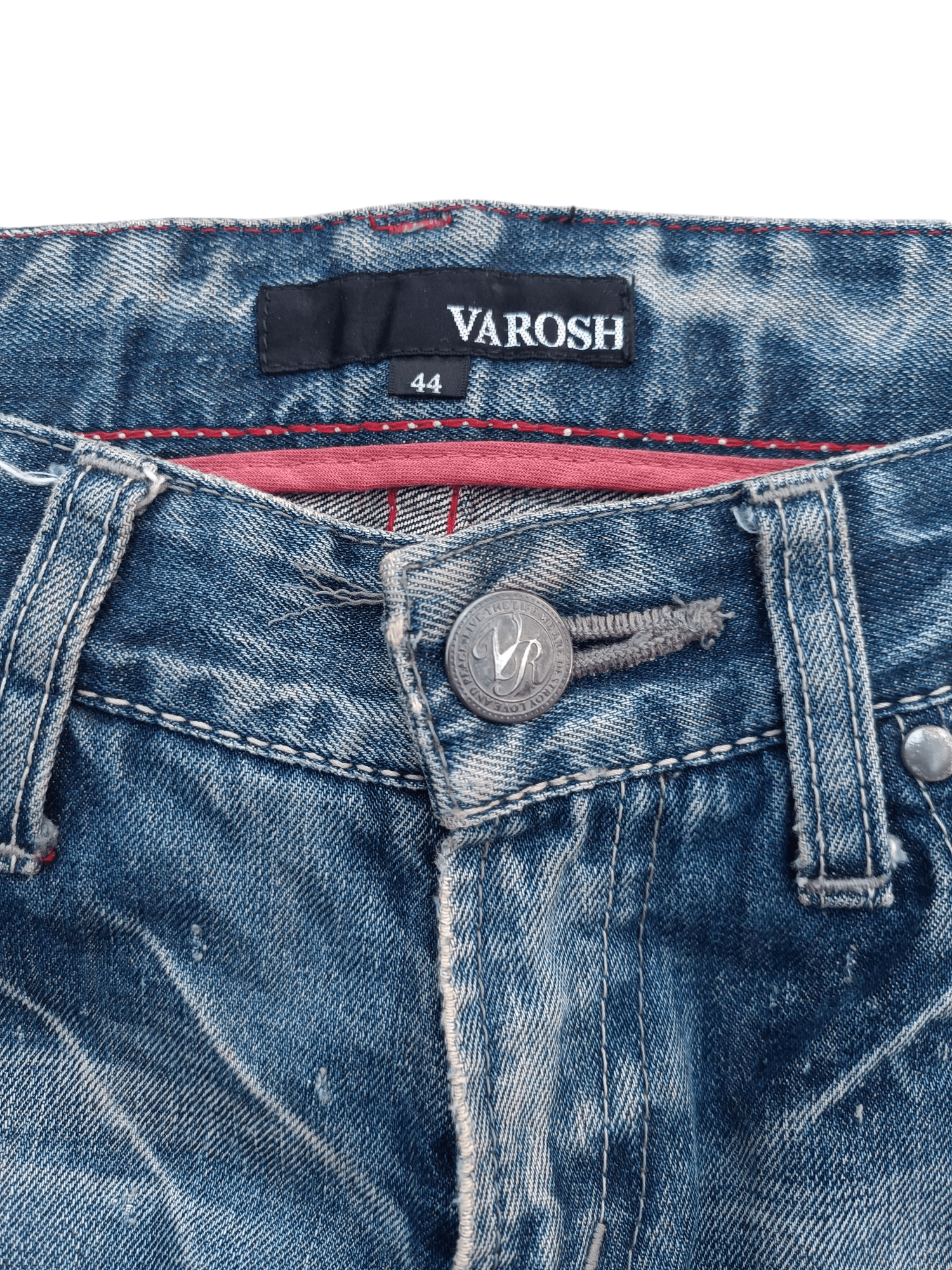 Japanese Brand × Vintage Japanese Varosh Splash Painted Whiskers Faded Denim E221 Size US 32 / EU 48 - 12 Thumbnail