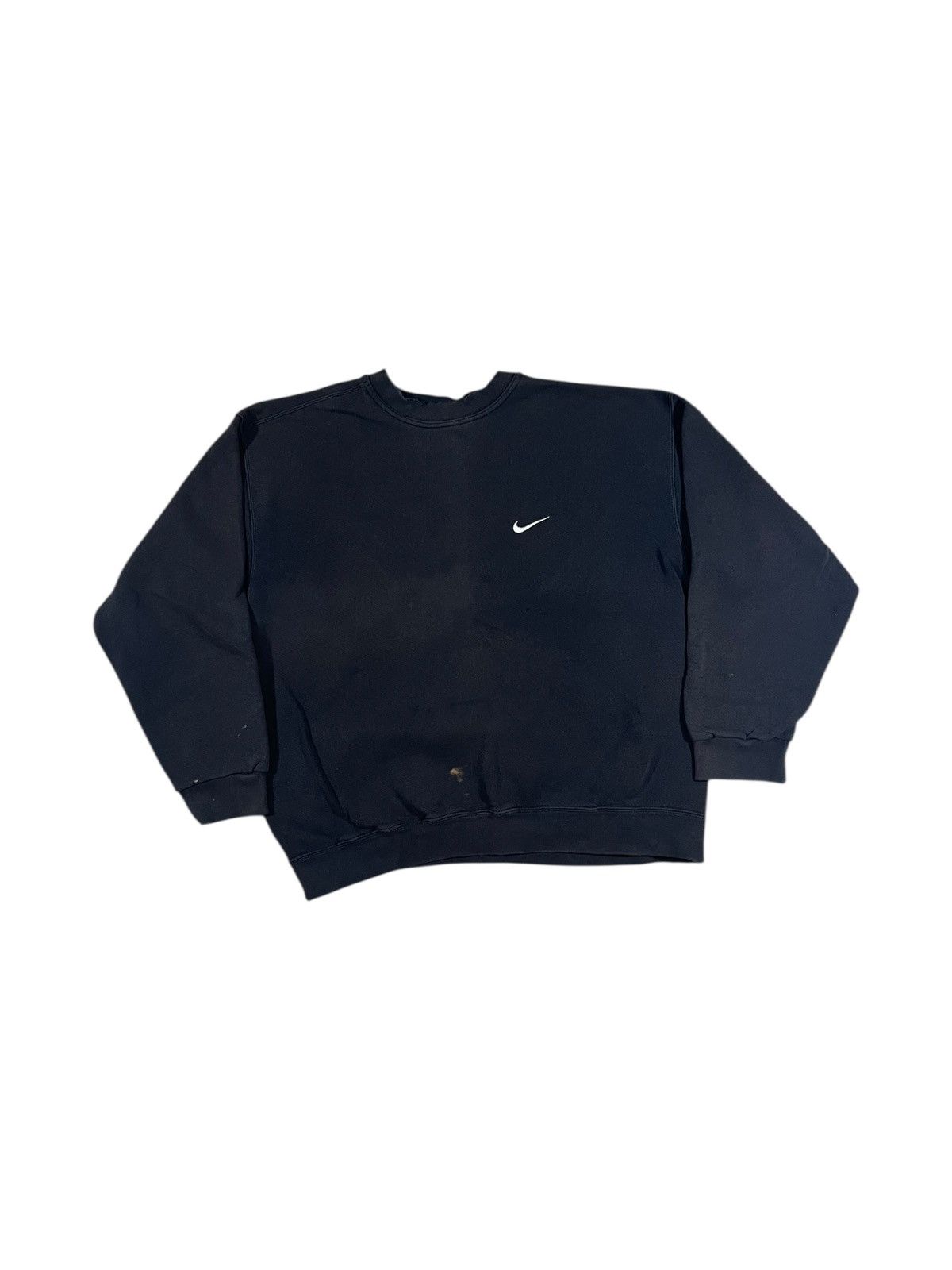 Nike Vintage 90s Nike Crewneck Sweatshirt Faded Black Size US L / EU 52-54 / 3 - 1 Thumbnail