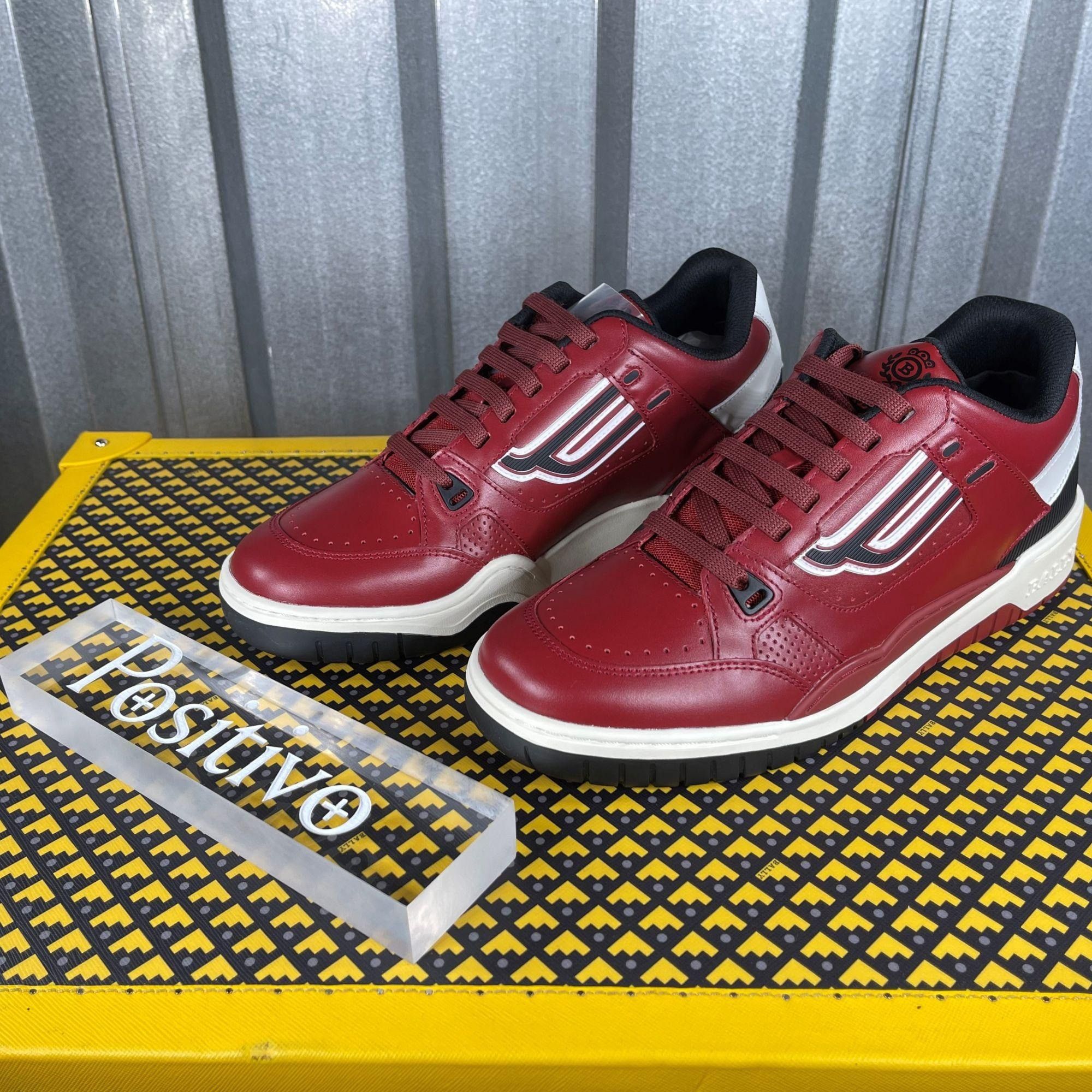 Bally Bally Kuba Red Calf Leather Low Top Sneakers US 7 Size US 7 / EU 40 - 2 Thumbnail