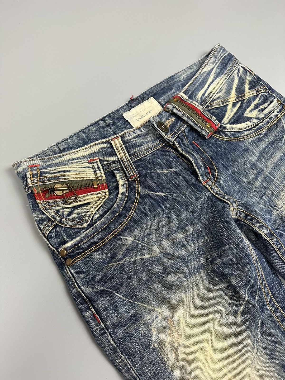 If Six Was Nine Distressed Yoshimoto Nara X Lolita Flare Zipper Jeans Size US 30 / EU 46 - 5 Thumbnail