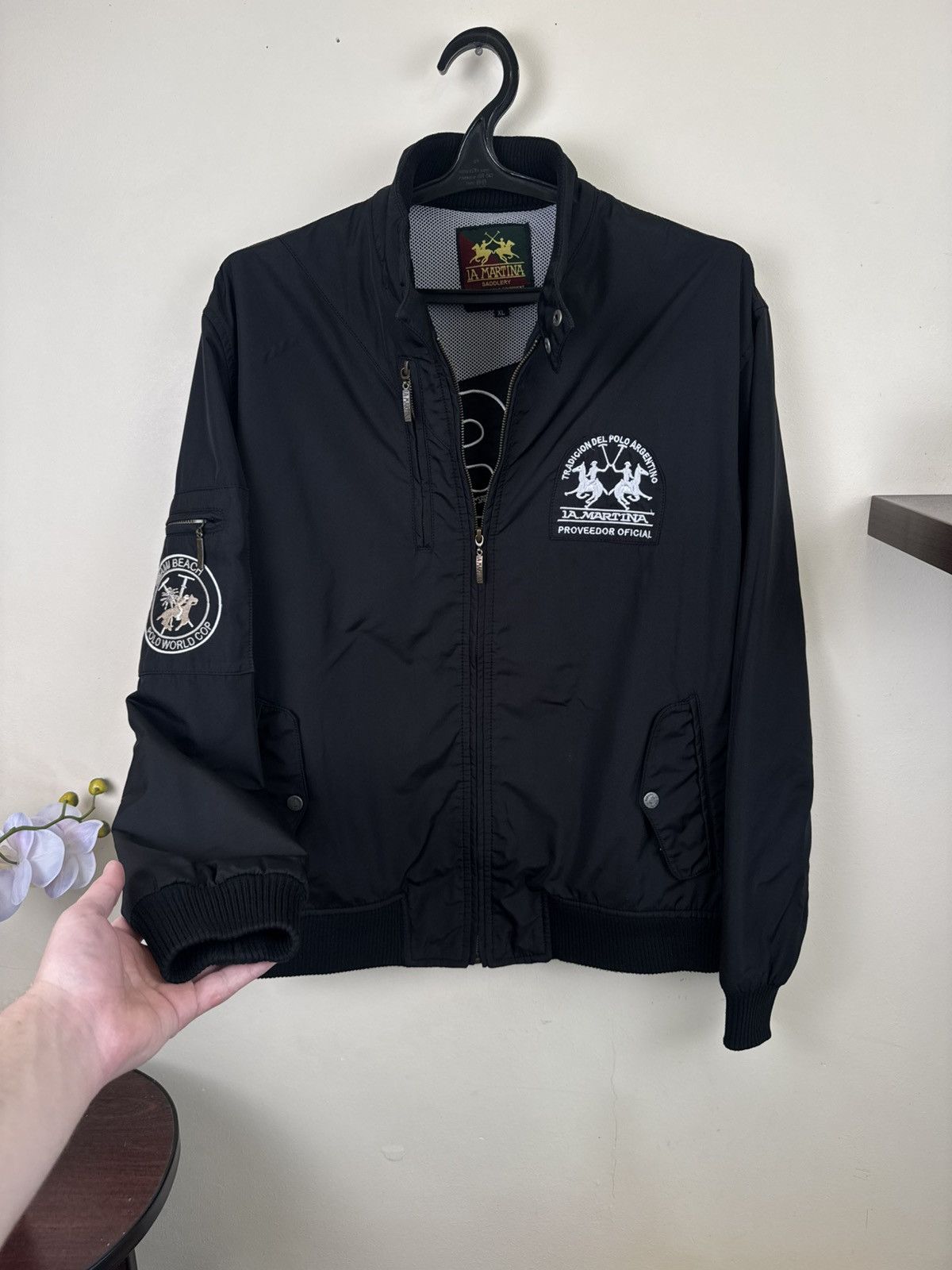 La Martina La Martina Nylon Jacket Bomber XL Black Luxury Zip Casual Size US XL / EU 56 / 4 - 4 Thumbnail