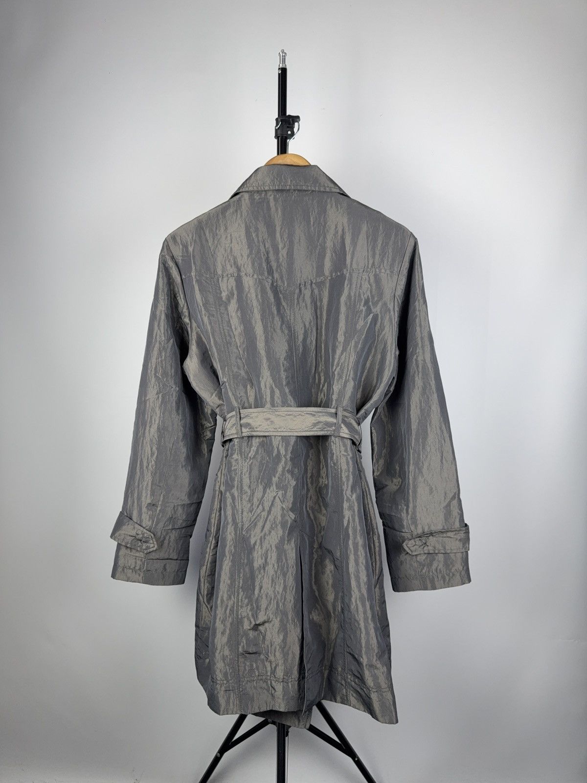 Japanese Brand Vintage Avant Garde Women’s Nylon Trench Jacket Y2K Size XL / US 12-14 / IT 48-50 - 6 Thumbnail