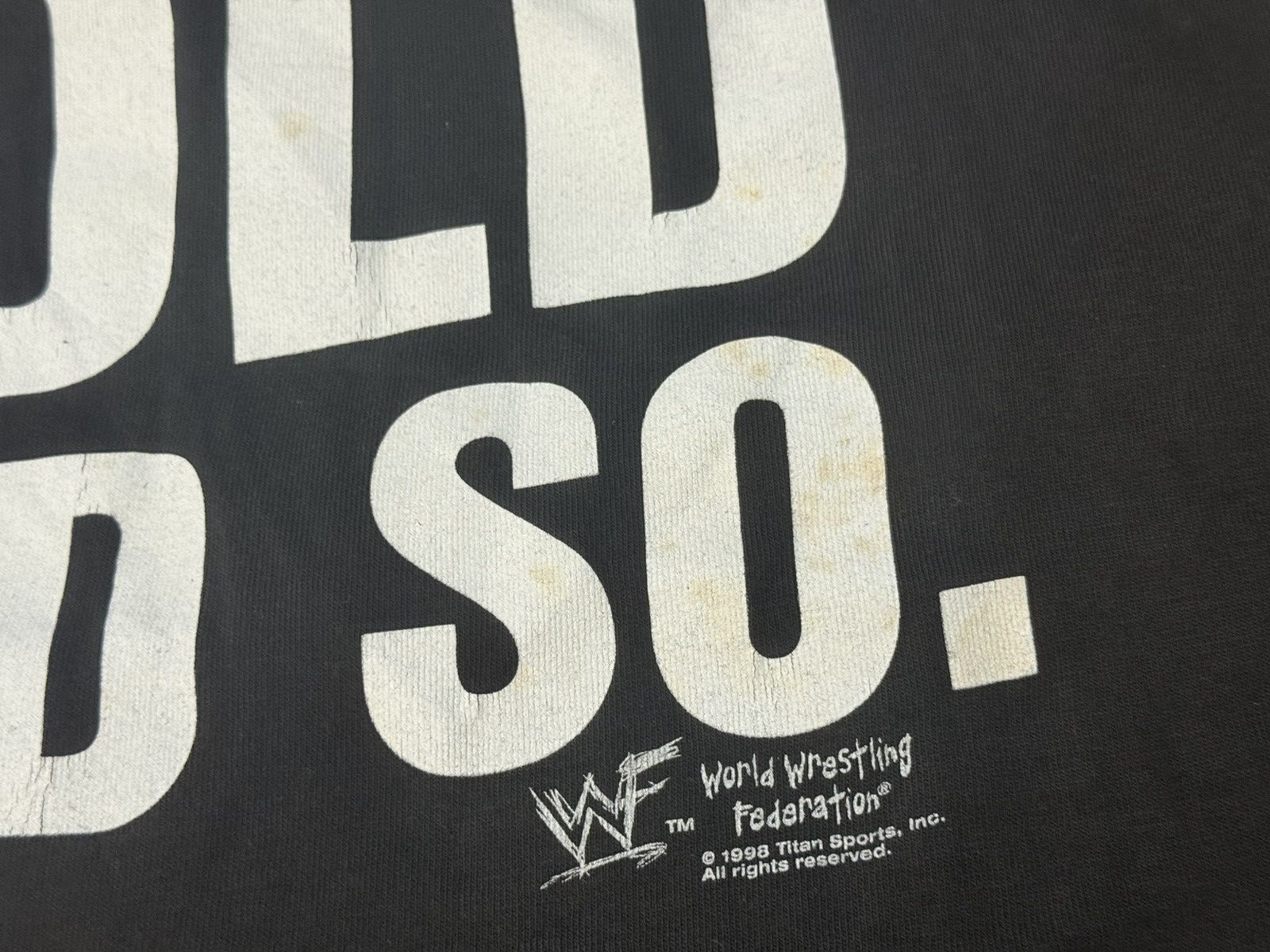 Vintage Vintage 90s WWF Stone Cold Flipping Bird T Shirt What? Size US L / EU 52-54 / 3 - 4 Thumbnail