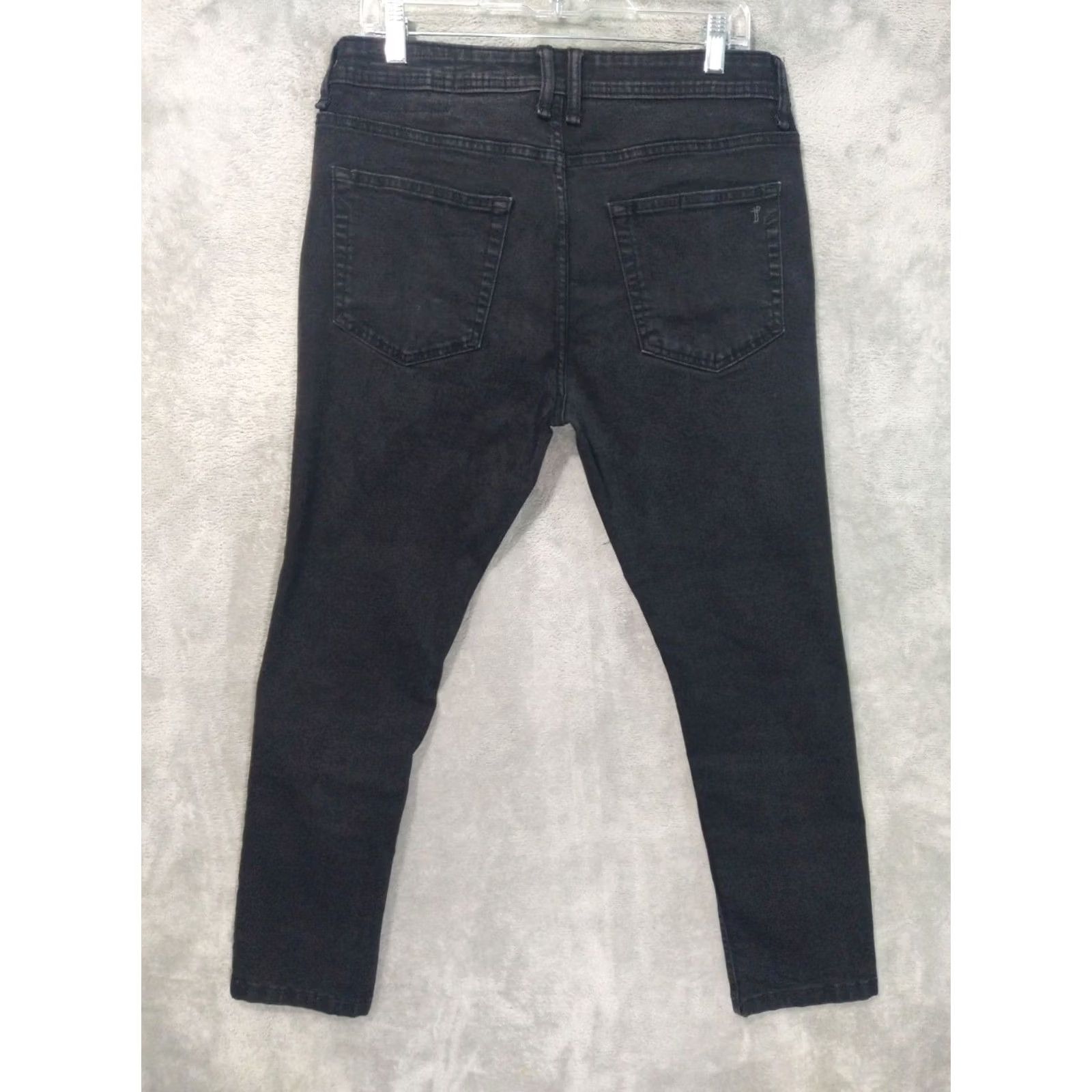 Denime The Perfect Jean NYC Jeans Mens 33x28 Black Denim Skinny Fit Stretch Dark Wash Jeans Mens Black Denim Skinny 90s? No decade info Size US 34 / EU 50 - 2 Thumbnail