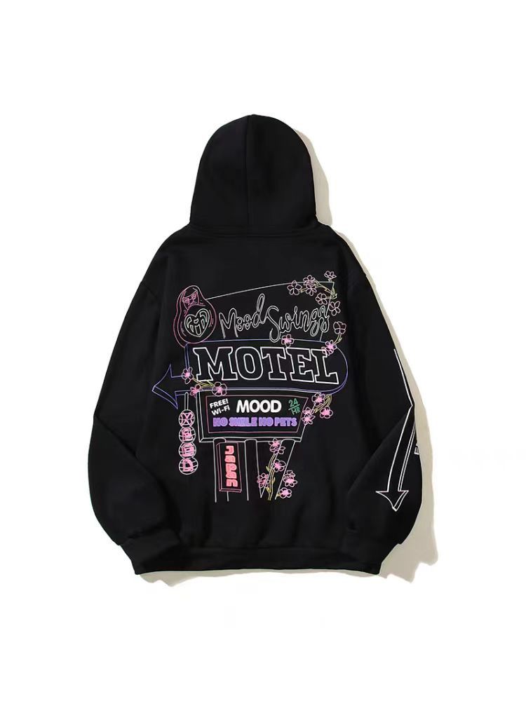 Japanese Brand × Vintage Street Retro Hip Hop Print Loose Casual Hooded Sweatshirt Size US L / EU 52-54 / 3 - 4 Thumbnail