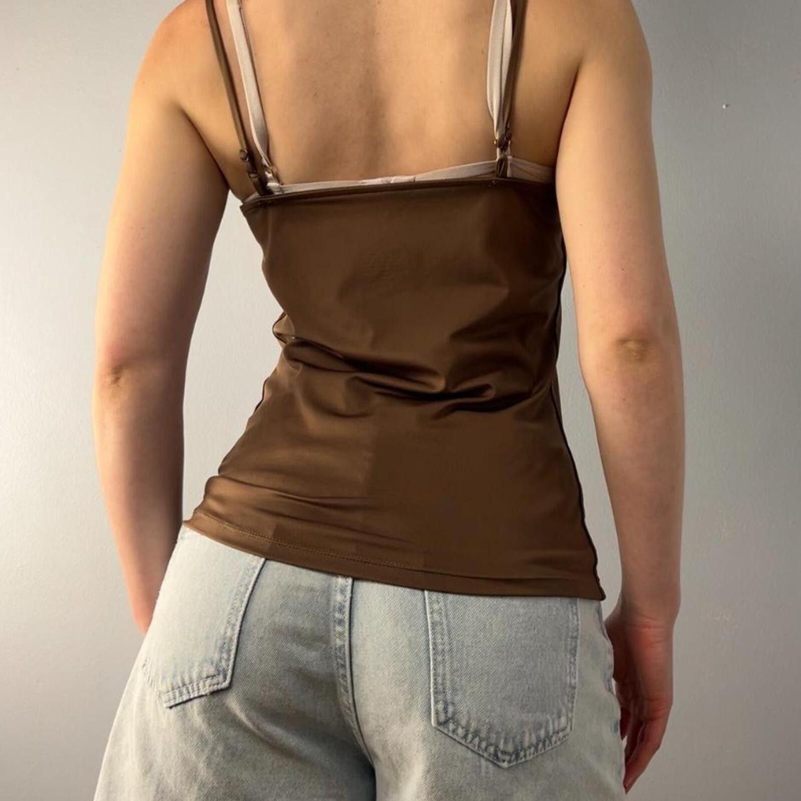 Nine West Brown silky basic cami top Size M / US 6-8 / IT 42-44 - 4 Thumbnail