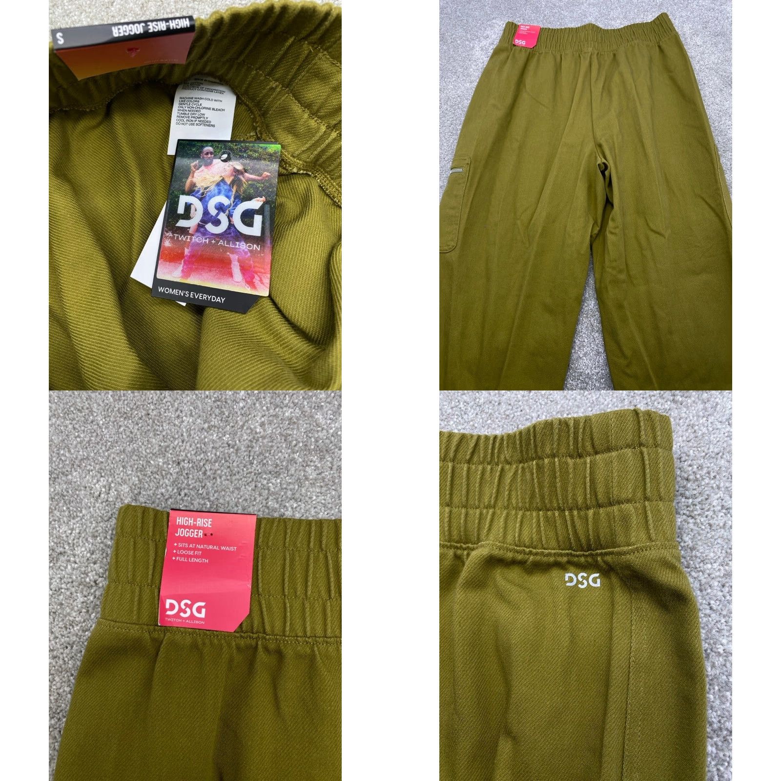 Vintage DSG Twitch & Allison Women's S Twill Jogger Aged Grass Loose Fit XS? Size 29" - 8 Thumbnail