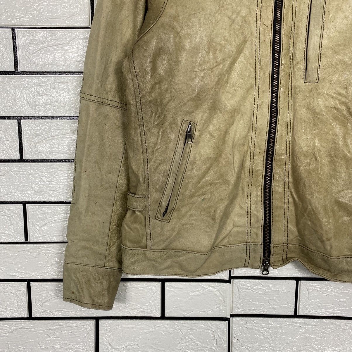 Japanese Brand 📌Vintage Cafe Racer Leather Jacket GGPX Issey Miyake Size US M / EU 48-50 / 2 - 5 Thumbnail